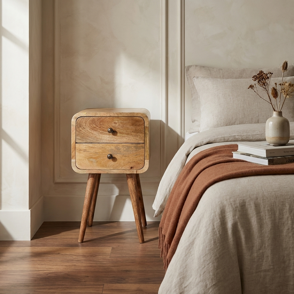 Mini Oak-ish Curved nightstand