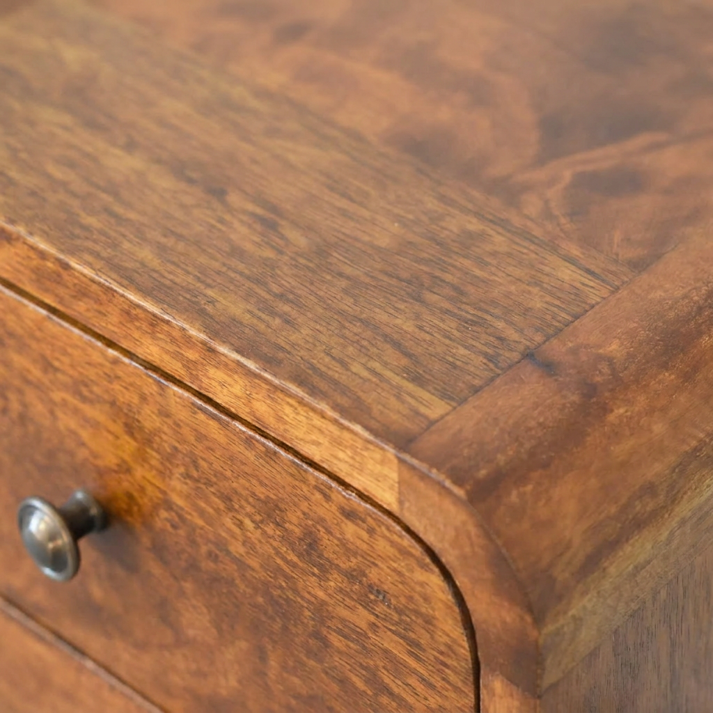 Mini Chestnut Curved nightstand