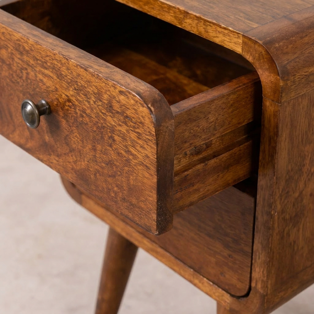 Mini Chestnut Curved nightstand