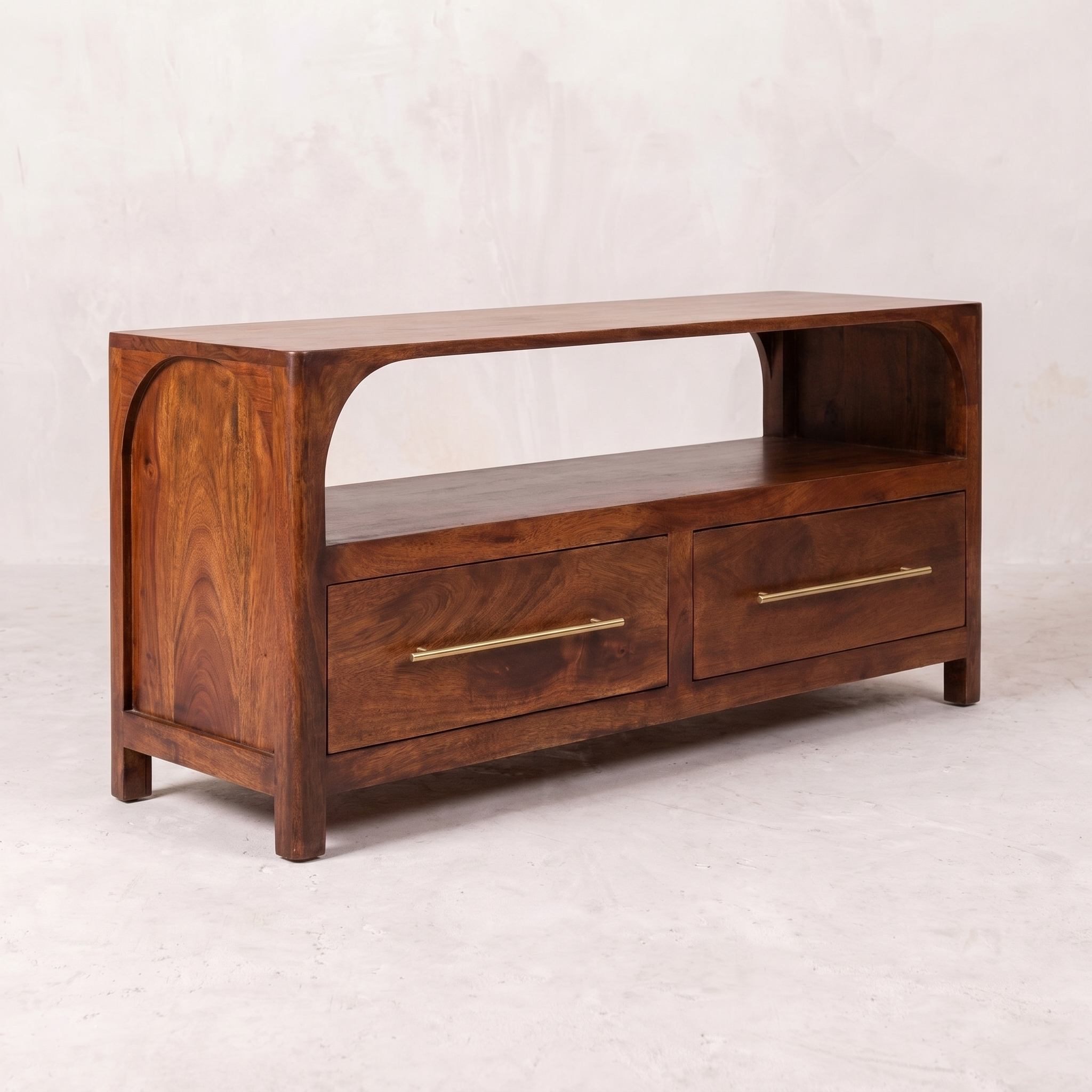 Arched Edge 2 Drawer Media Unit