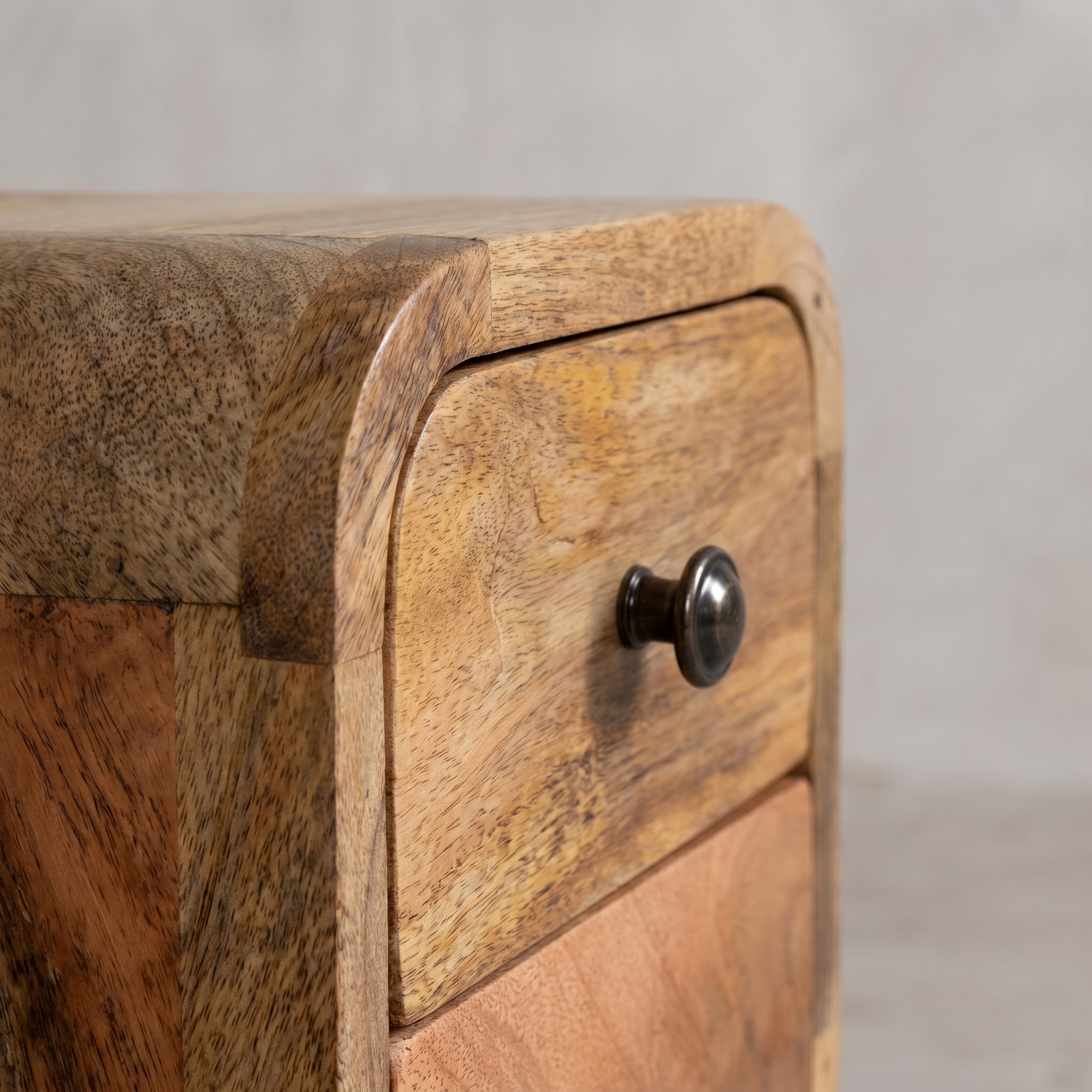 Extra Mini Curved Oak-ish Bedside