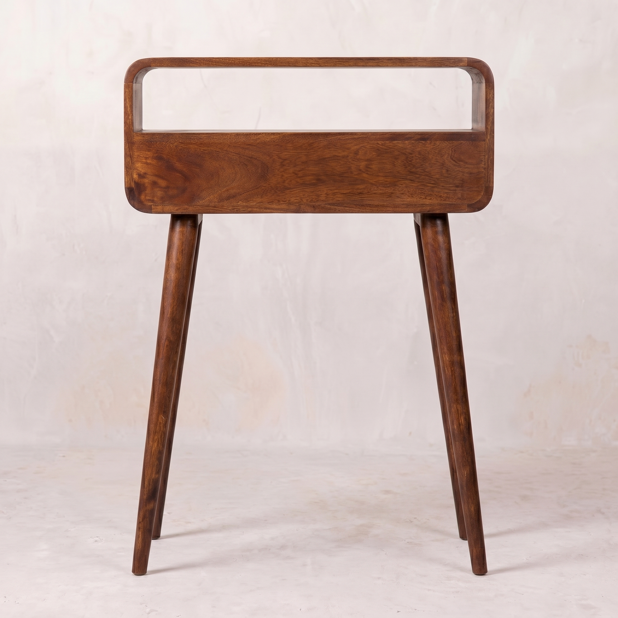 Chestnut Nordic Style One Drawer & One Open Slot Console Table