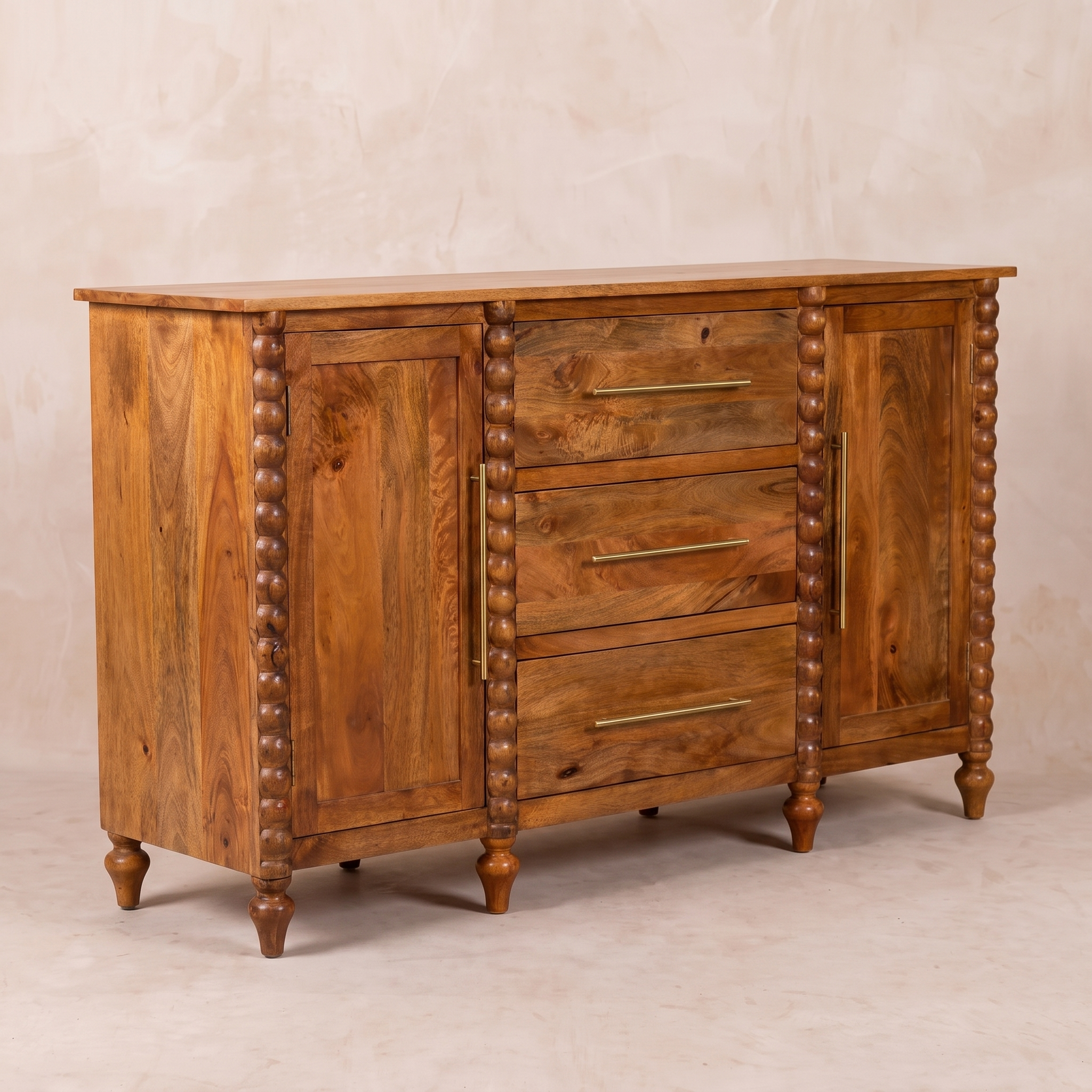 Vintage Spindle Amber Oak Sideboard
