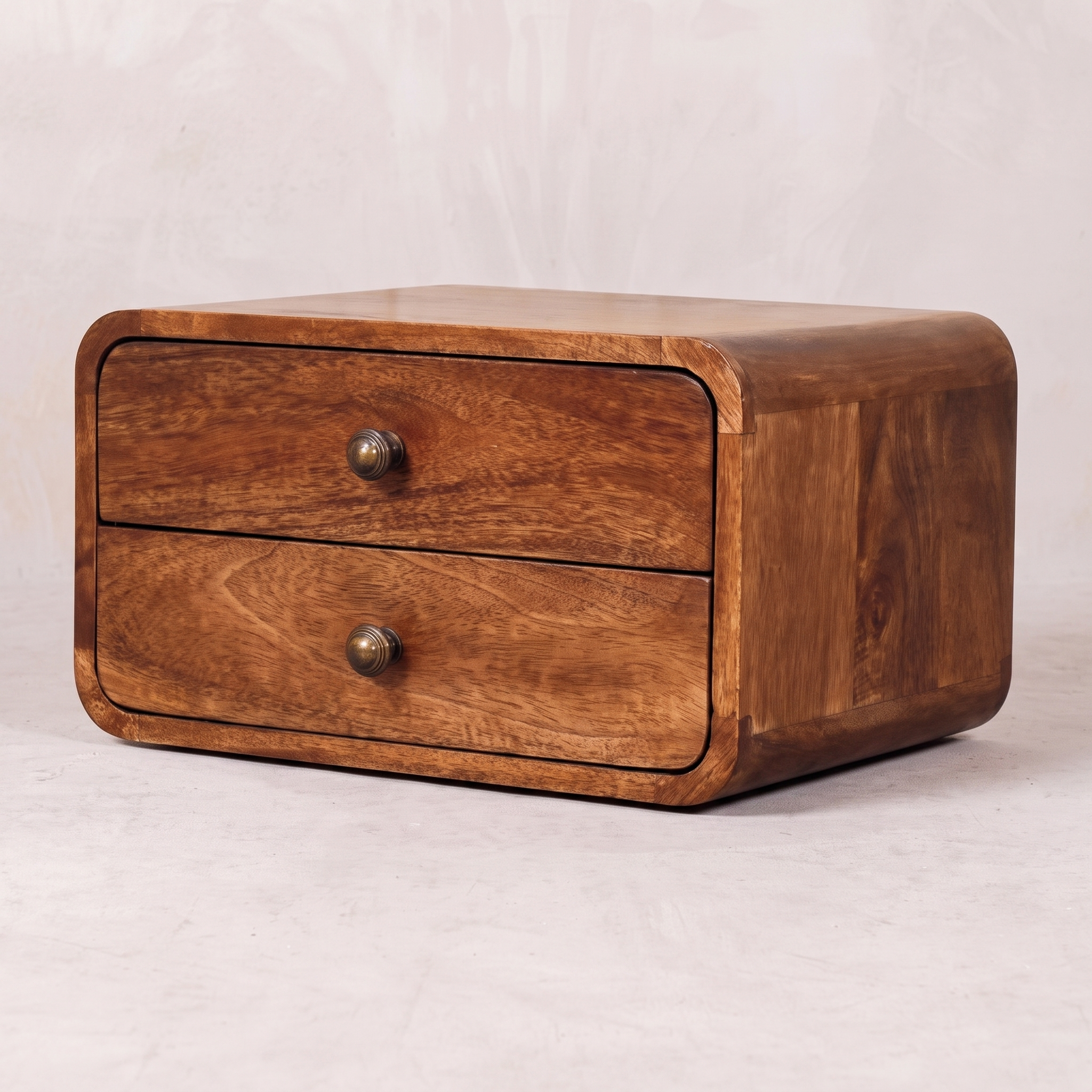 Honey Caramel 2 Drawer Floating Bedside