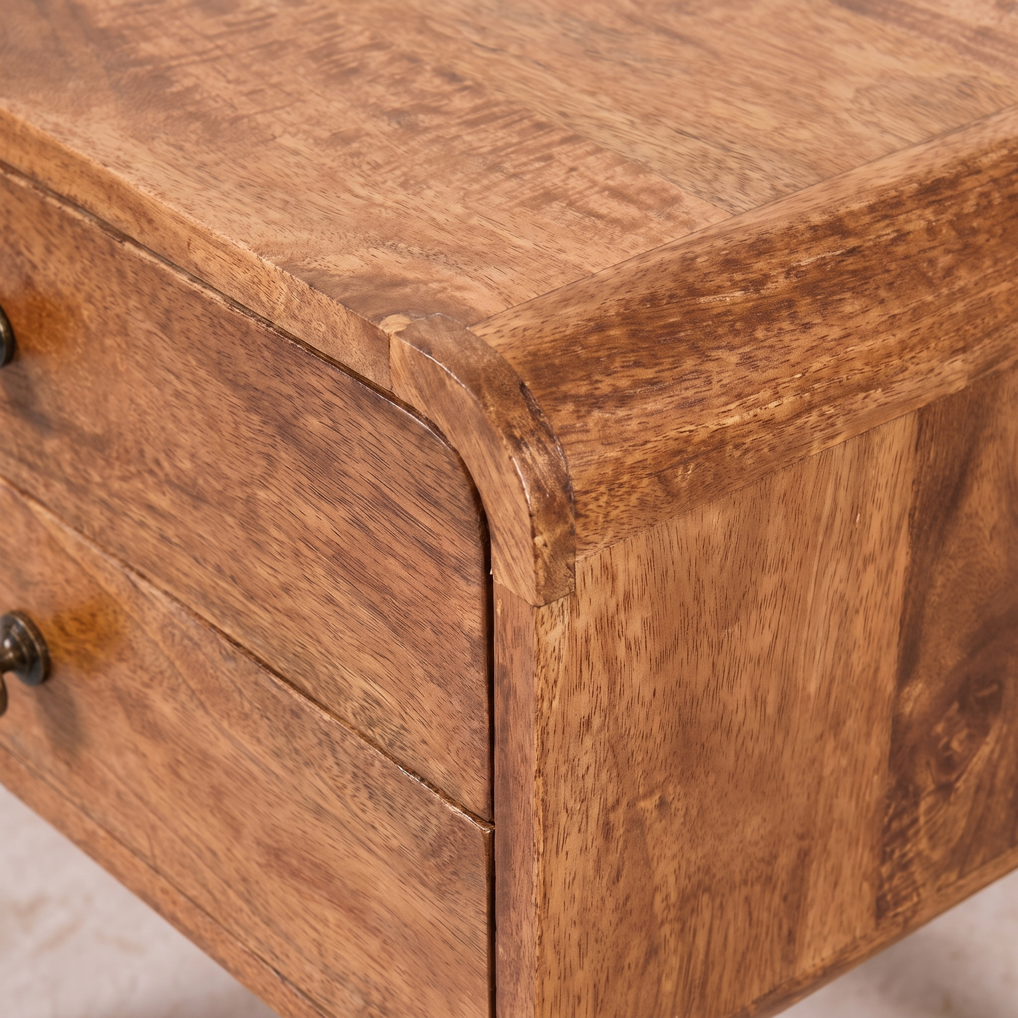 Honey Caramel 2 Drawer Floating Bedside