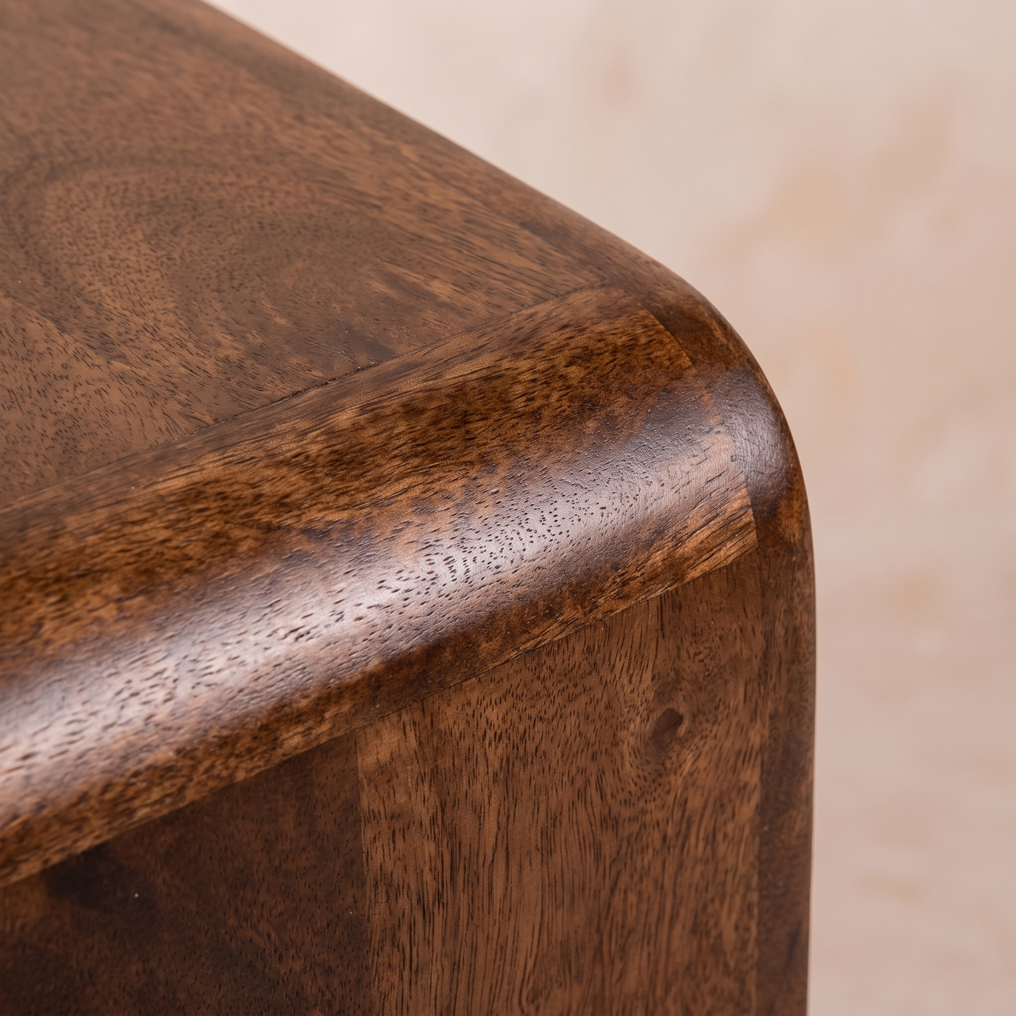 Curved California Walnut Wall Mounted Bedside