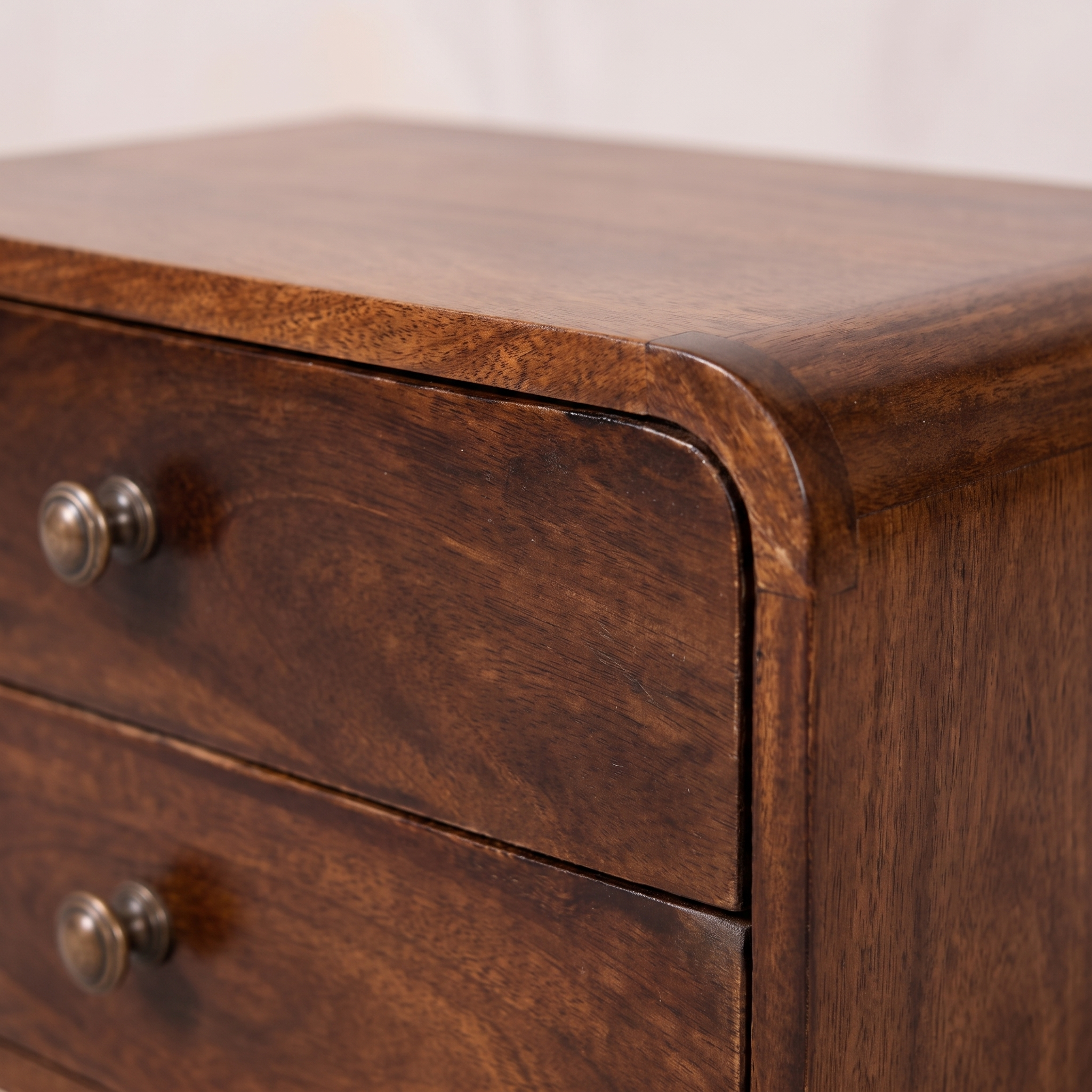 Curved California Walnut Wall Mounted Bedside