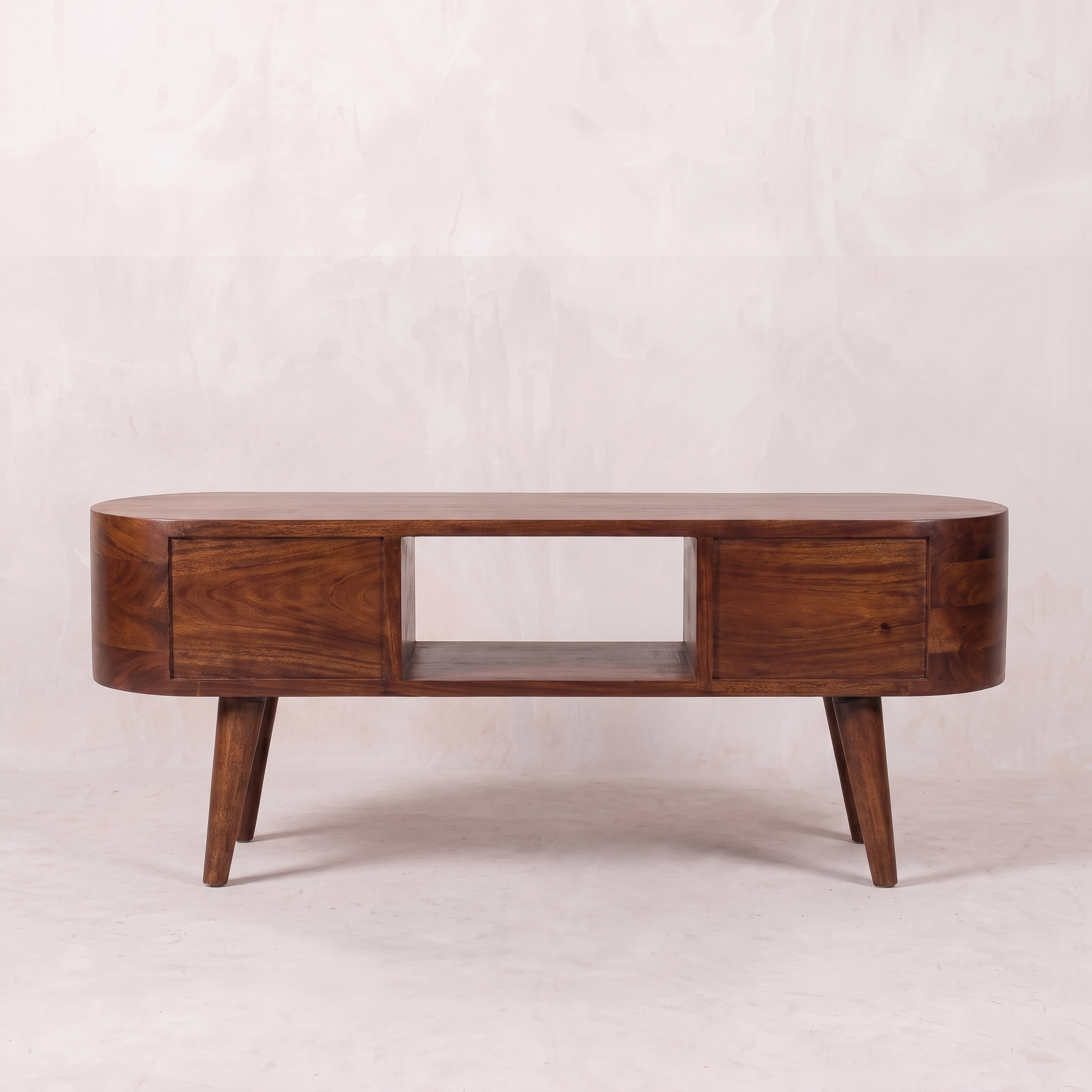 Chestnut Round Open Media Unit