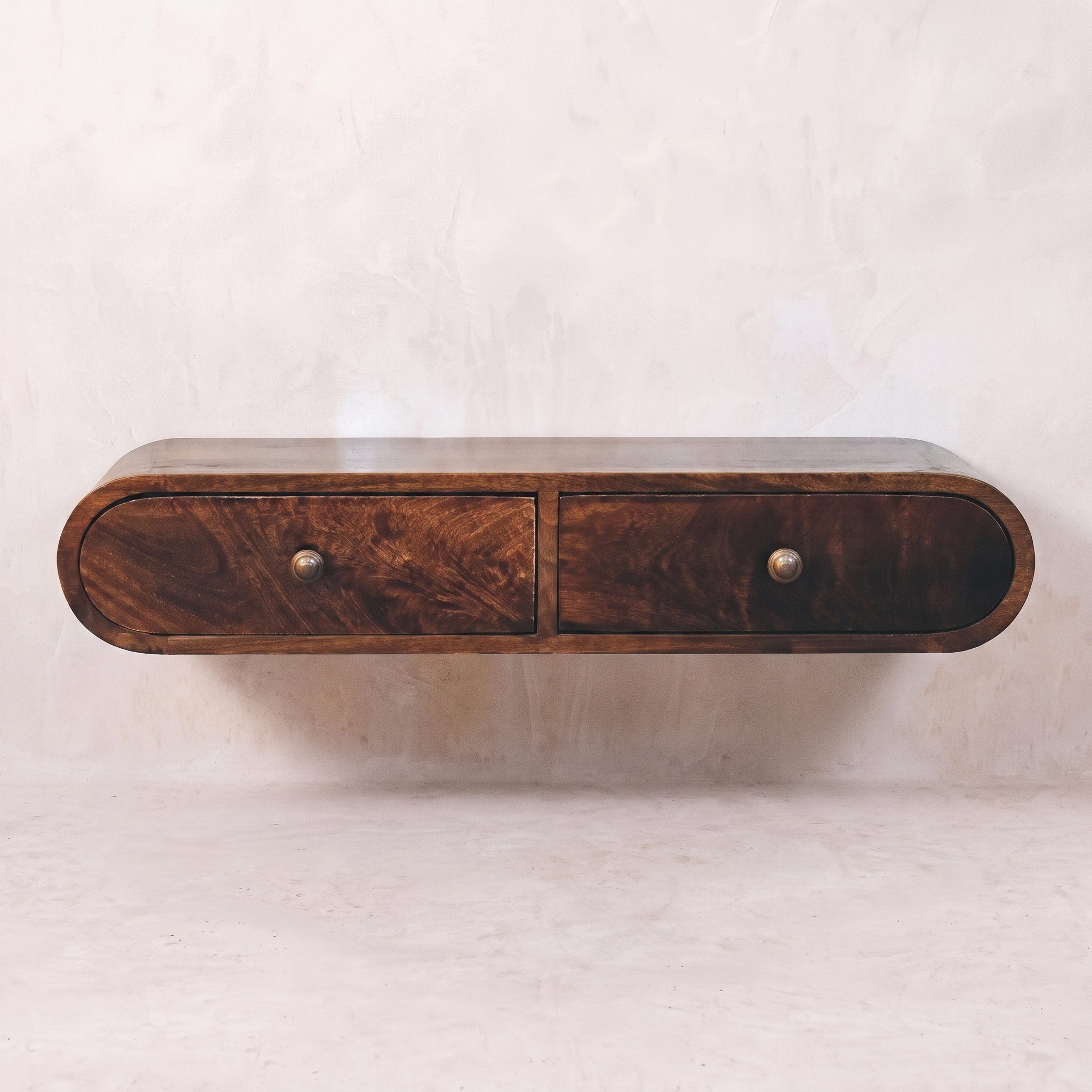 Wall Mounted California Walnut Console Table