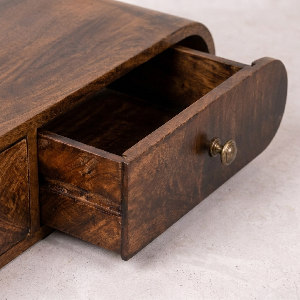 Wall Mounted California Walnut Console Table