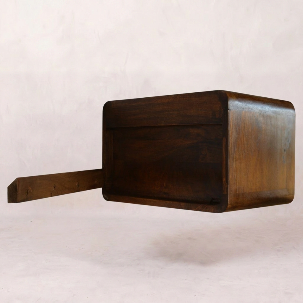 Chestnut Curve Floating nightstand