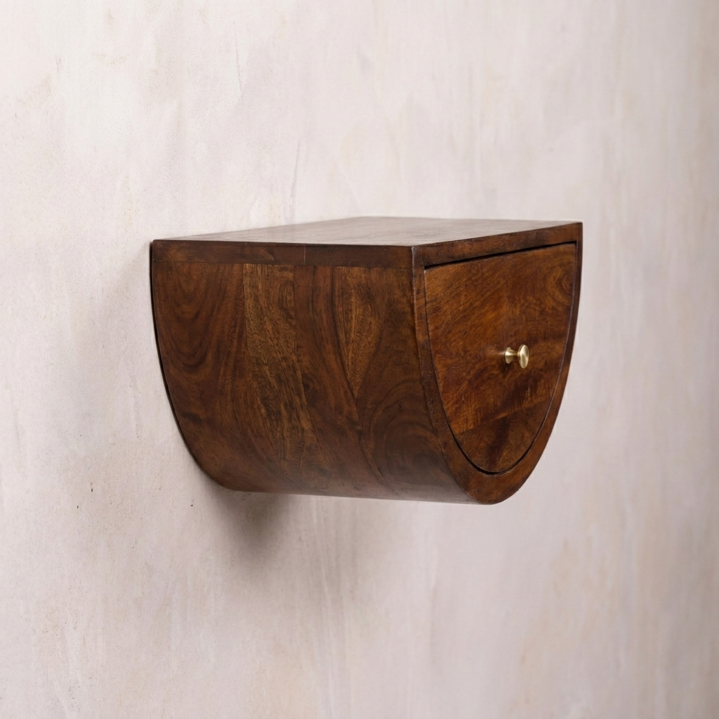 Chestnut Crescent Floating Nightstand