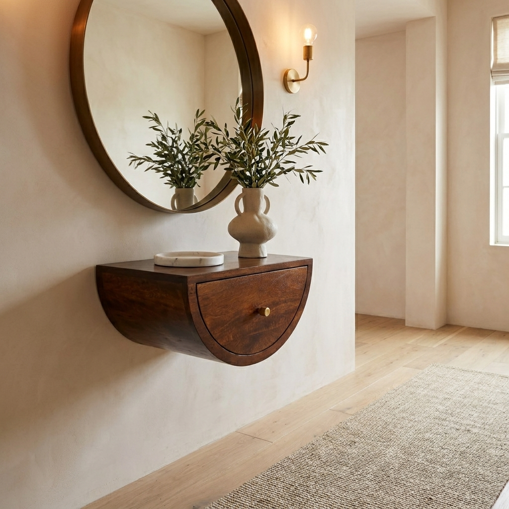 Chestnut Crescent Floating Nightstand