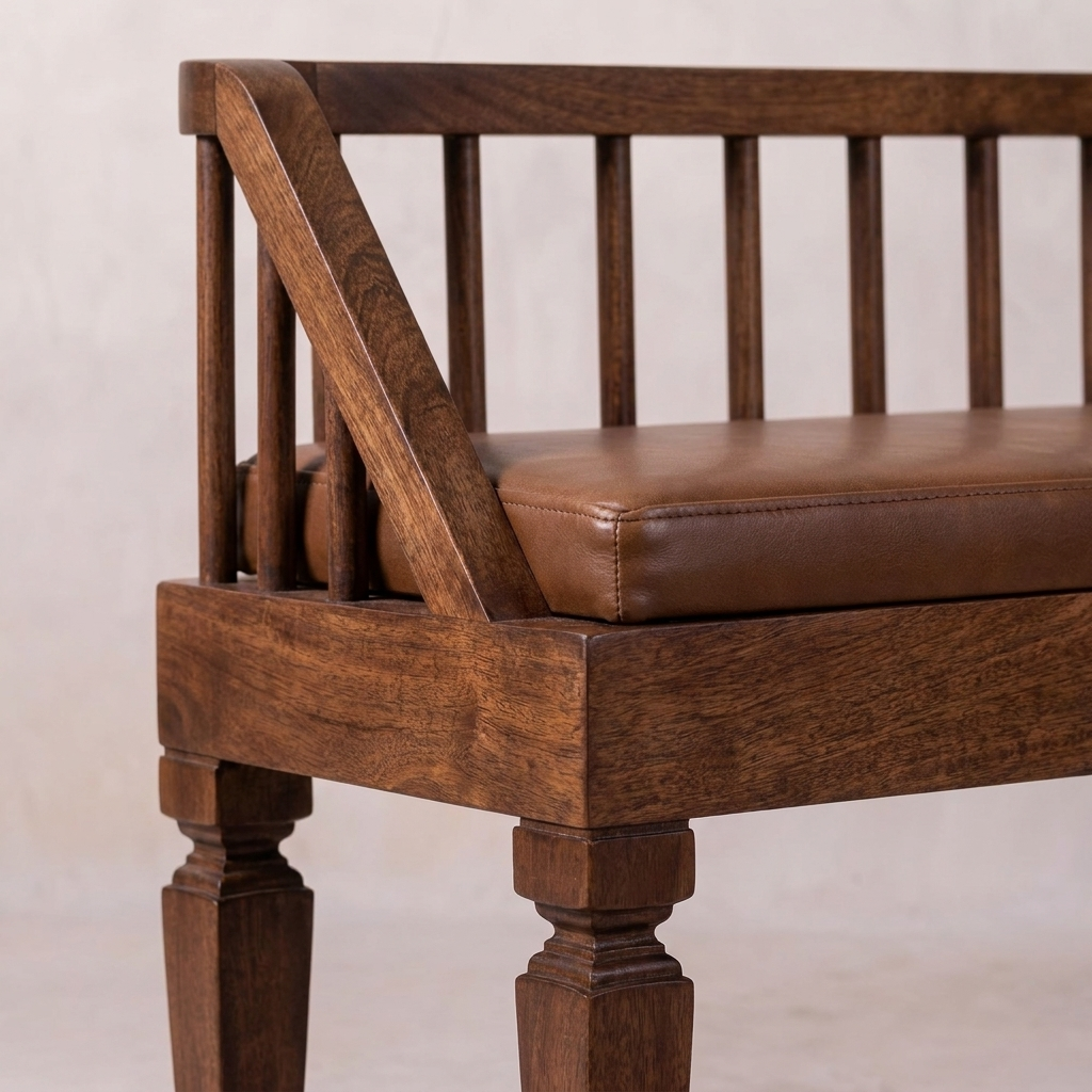 Bordeaux Leather Bench