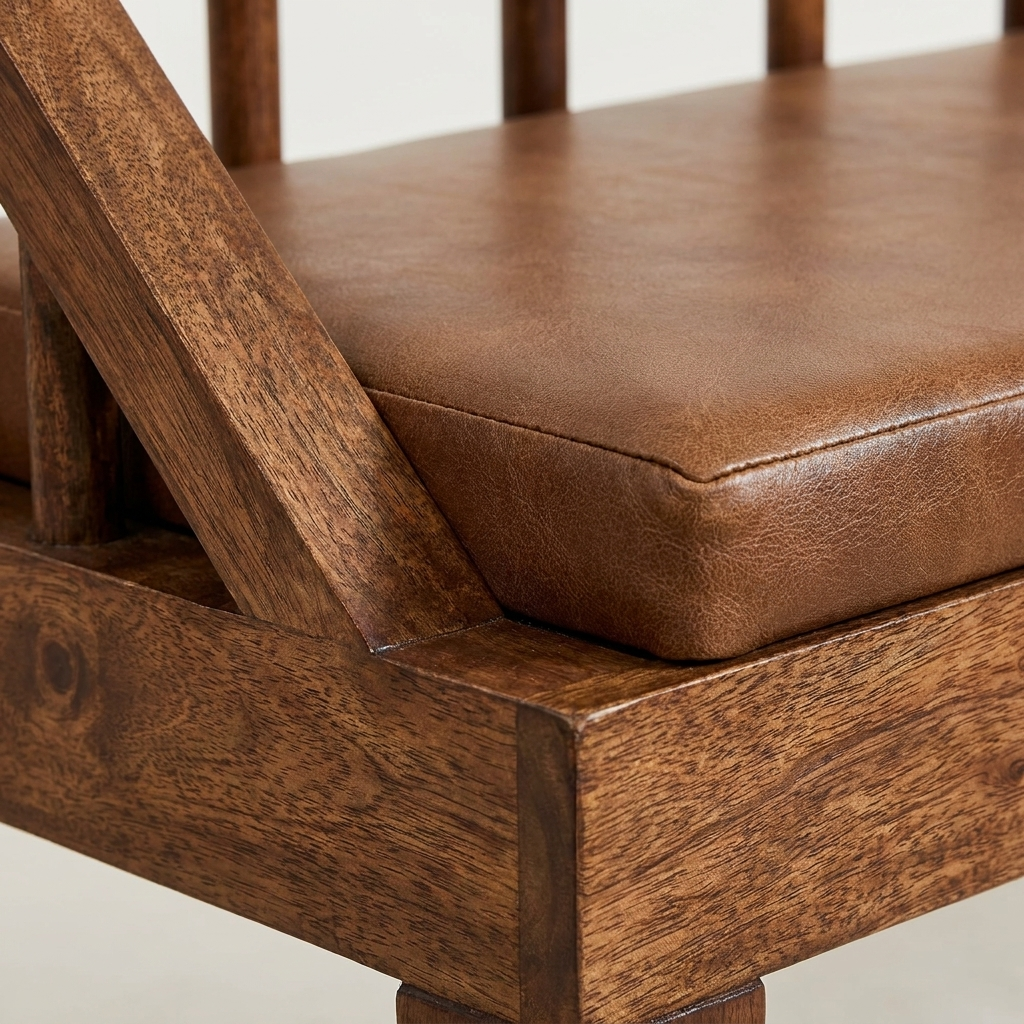 Bordeaux Leather Bench