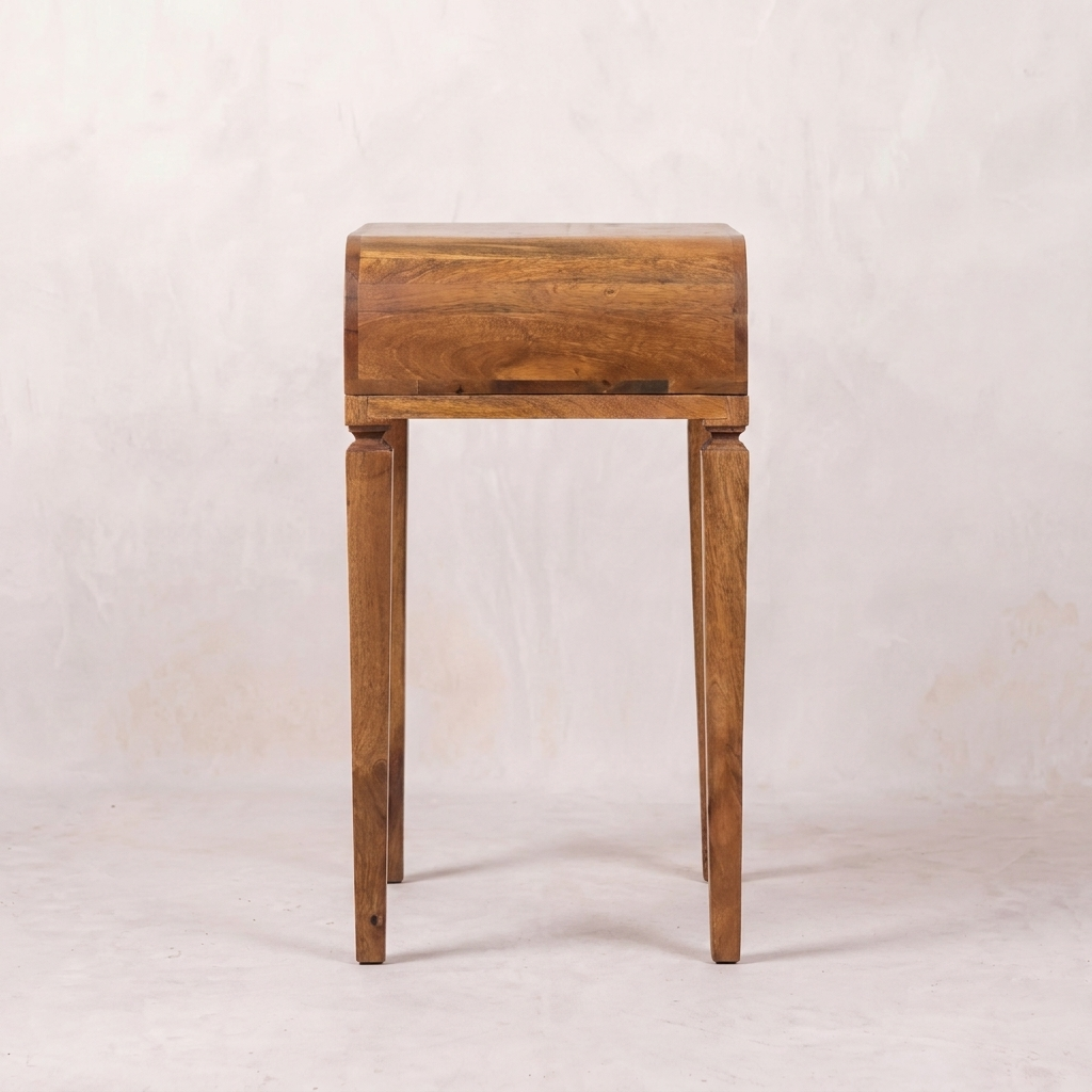 Curved Open Shelf Writing Desk