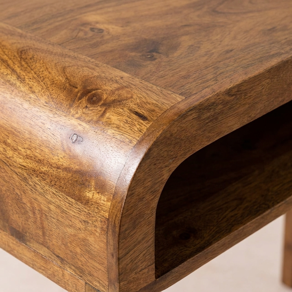 Curved Open Shelf Writing Desk