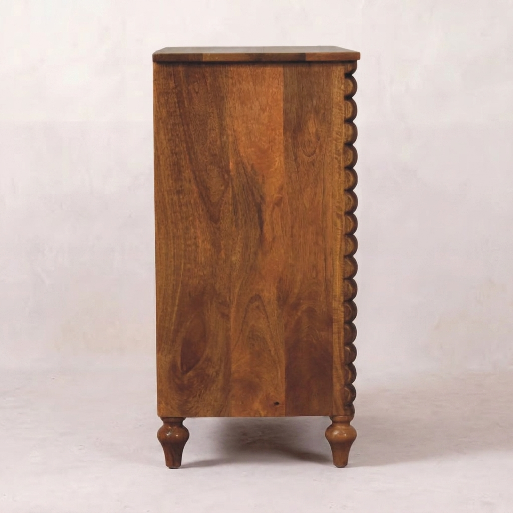 Solid Wood Amber Oak 3-Drawer Chest