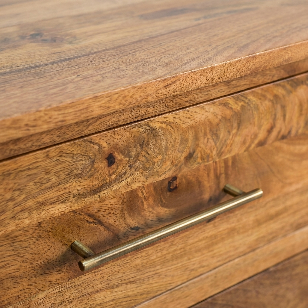 Solid Wood Amber Oak 3-Drawer Chest