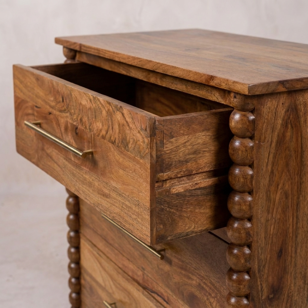 Solid Wood Amber Oak 3-Drawer Chest