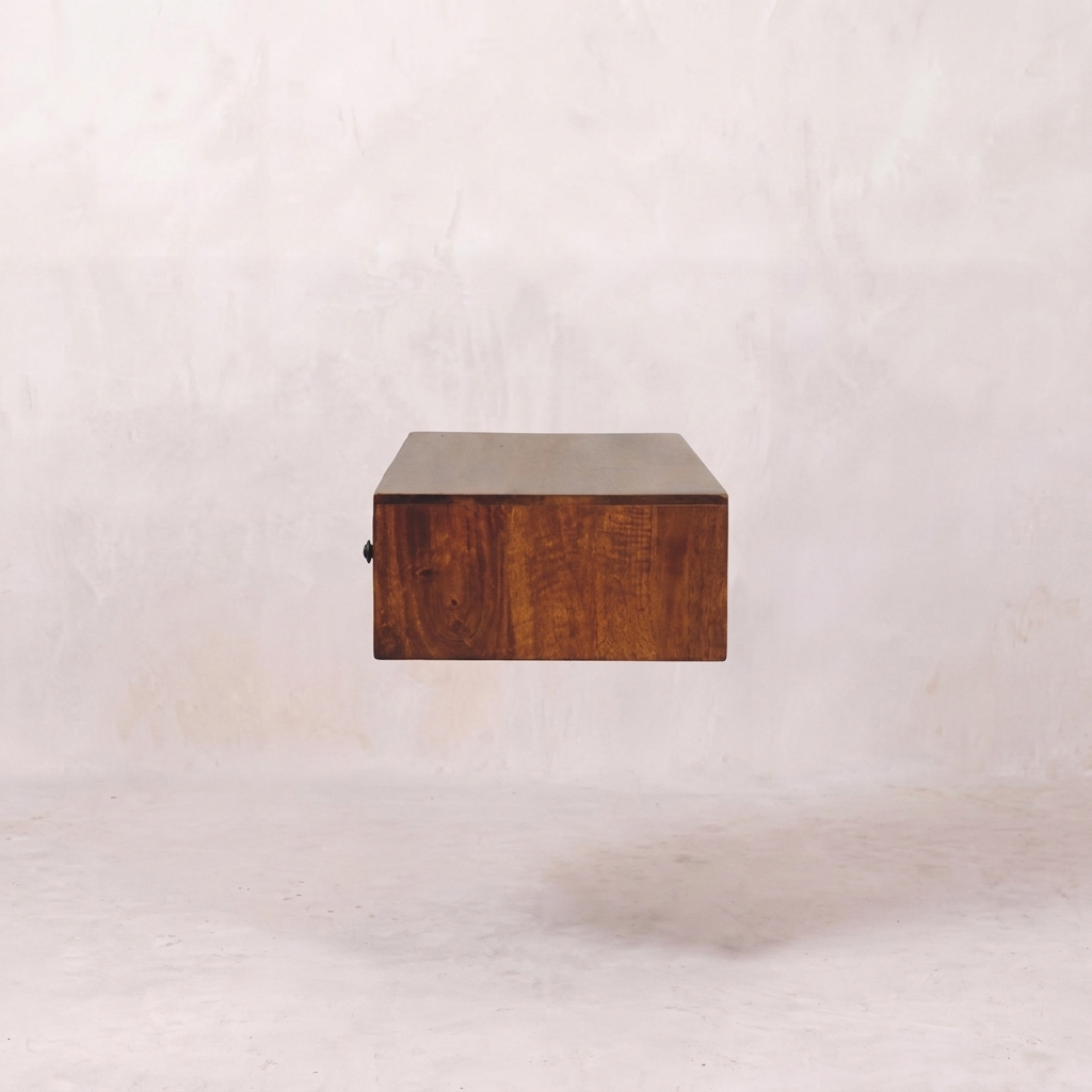 Lunar 2 Drawer Chestnut Wall Mounted Console