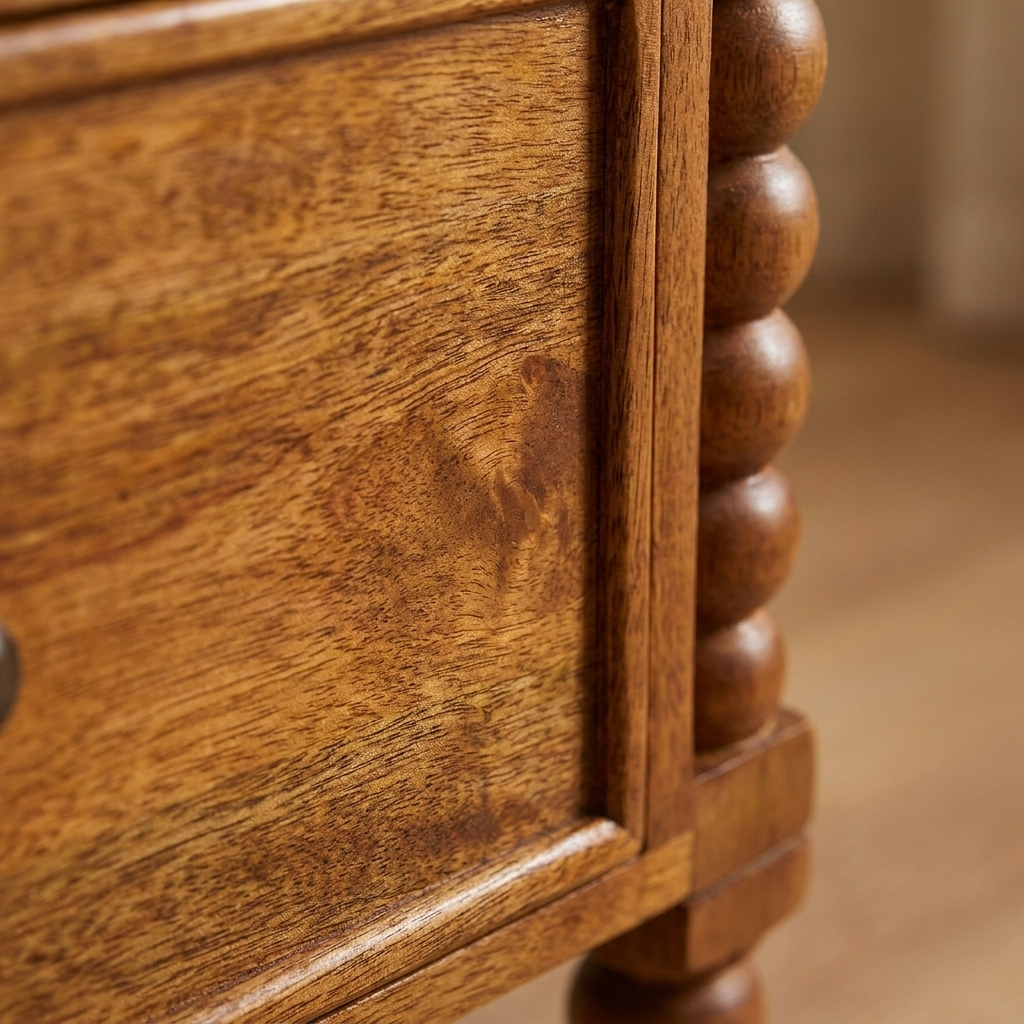 Solid Wood Amber Oak Nightstand 23.5"