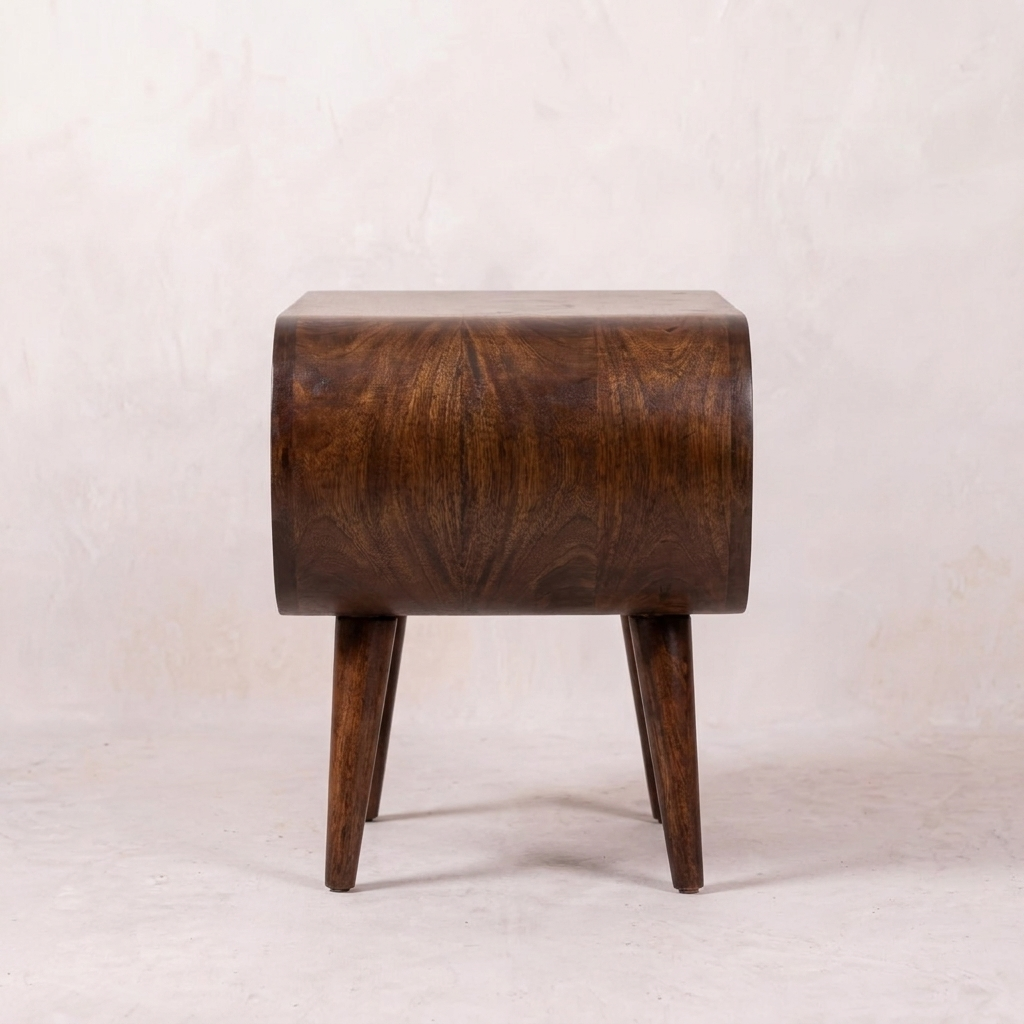 Amaya Walnut-Finish Solid Wood Coffee Table