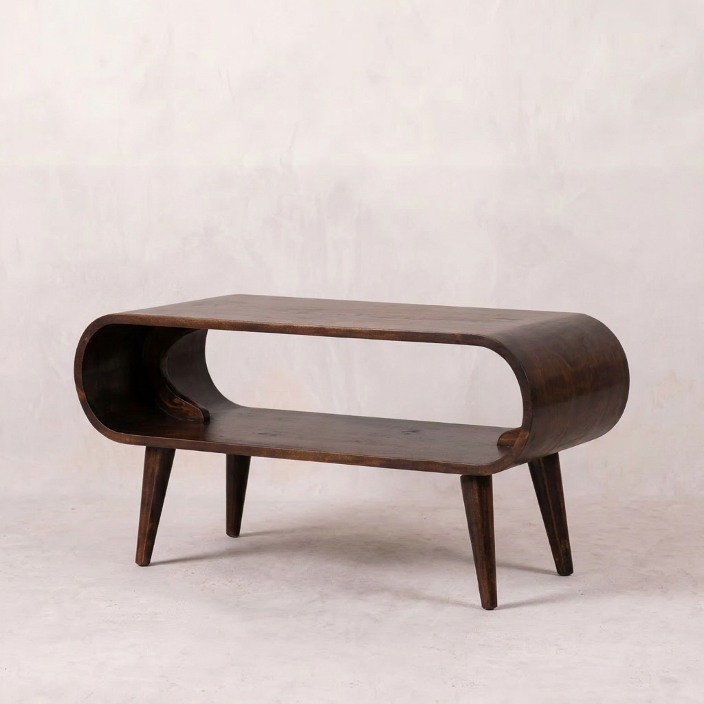 Amaya Walnut-Finish Solid Wood Coffee Table
