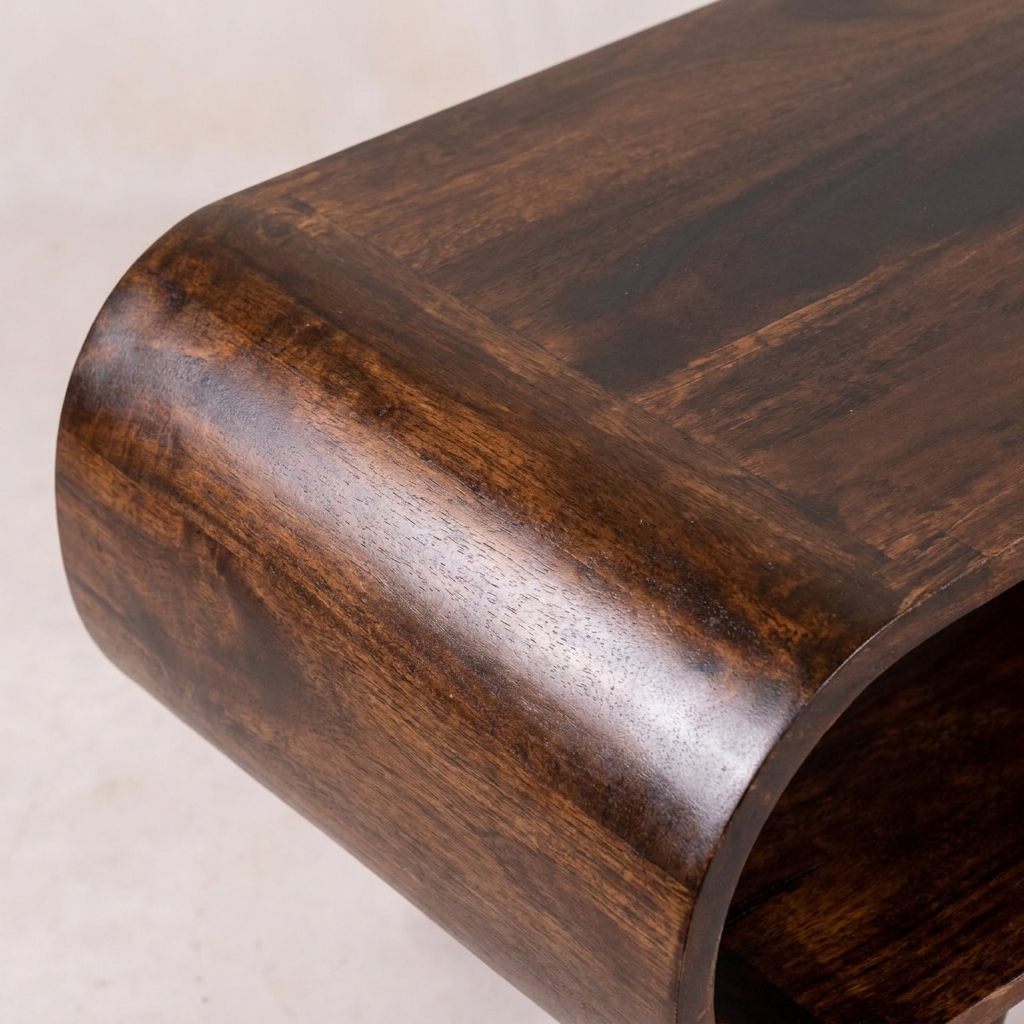 Amaya Walnut-Finish Solid Wood Coffee Table