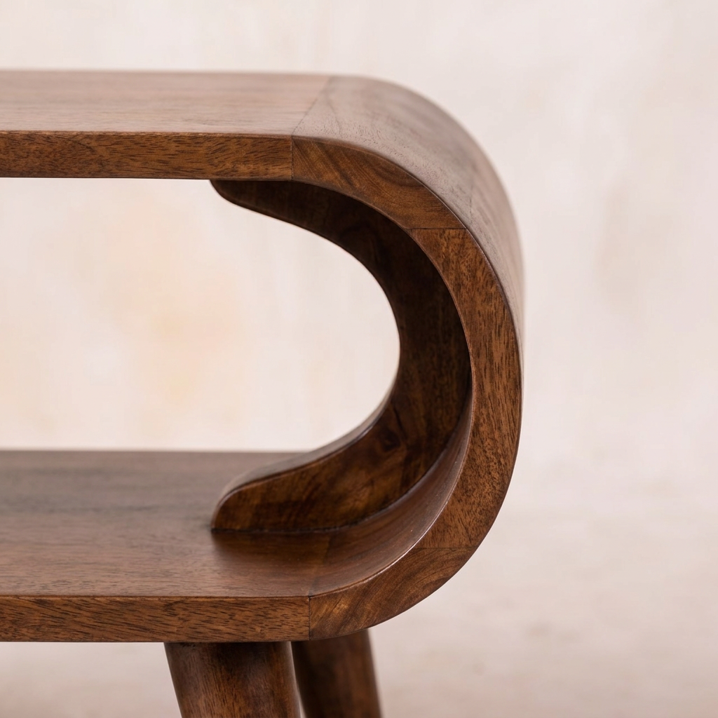 Amaya Walnut-Finish Solid Wood Coffee Table