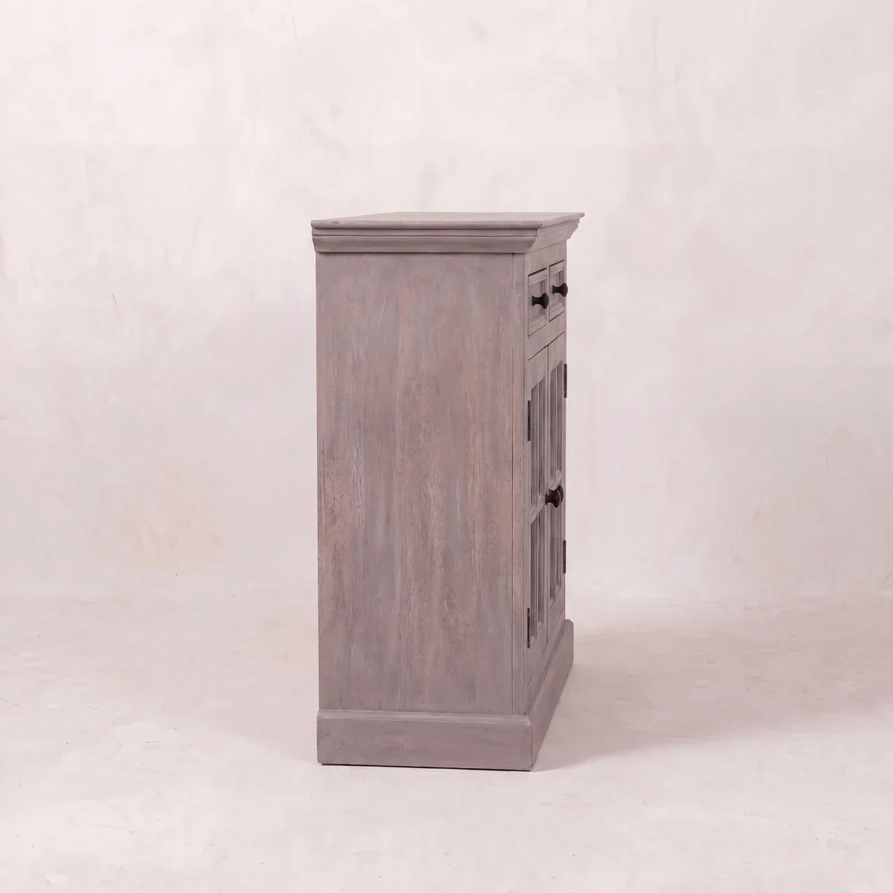 Stone Finish Cabinet with Glazed Doors