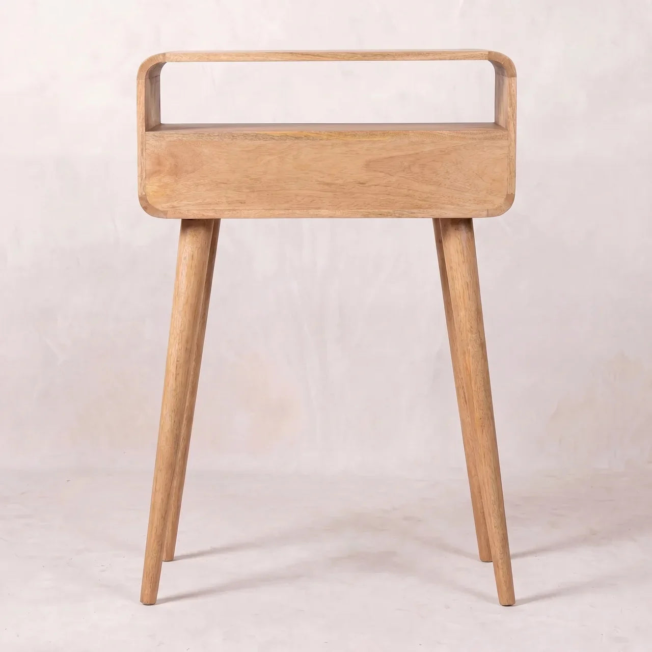 Mini Curved Oak-ish Console Table