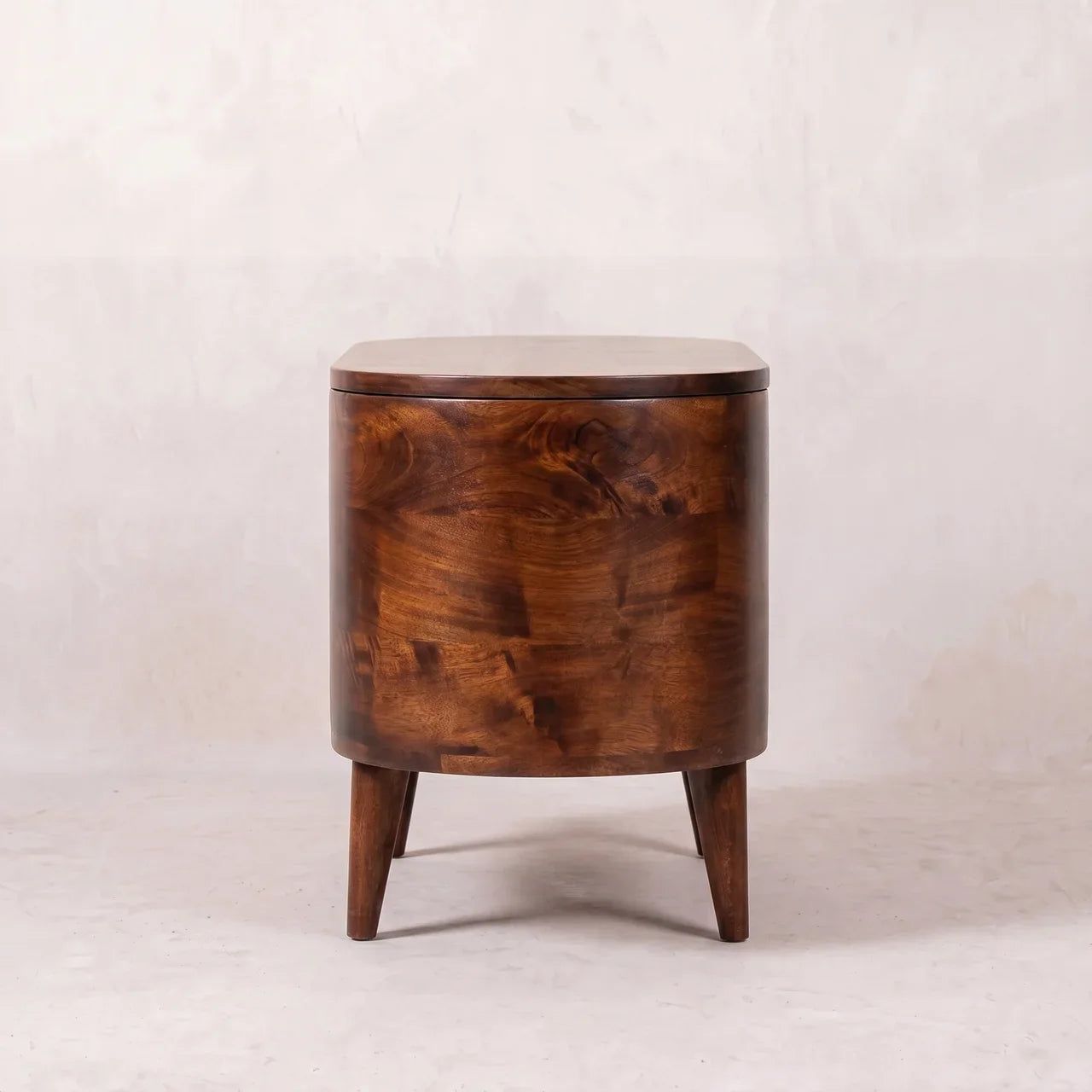 California Walnut Rounded Lid up Blanket Box
