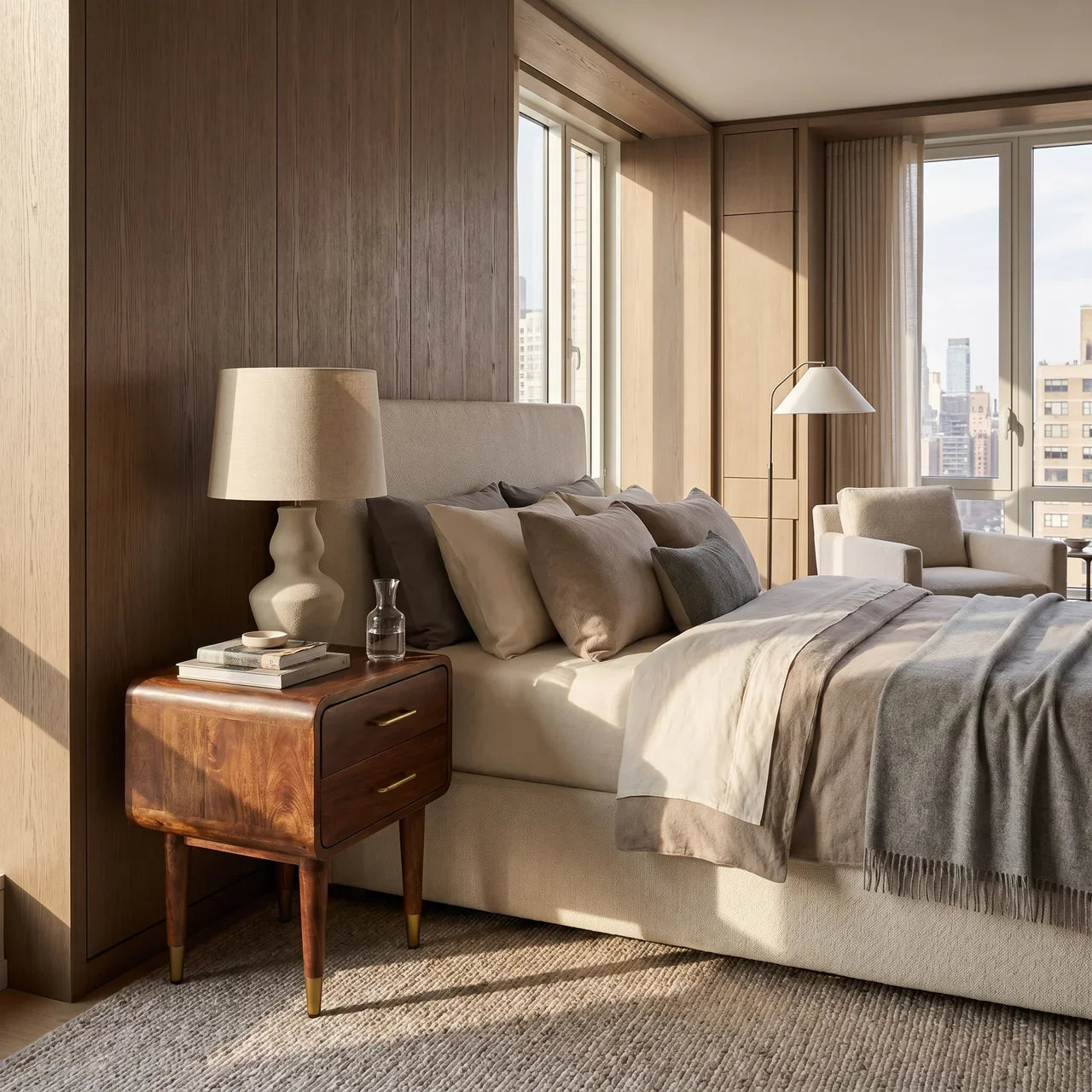 Valenza Two-Drawer Bedside Table