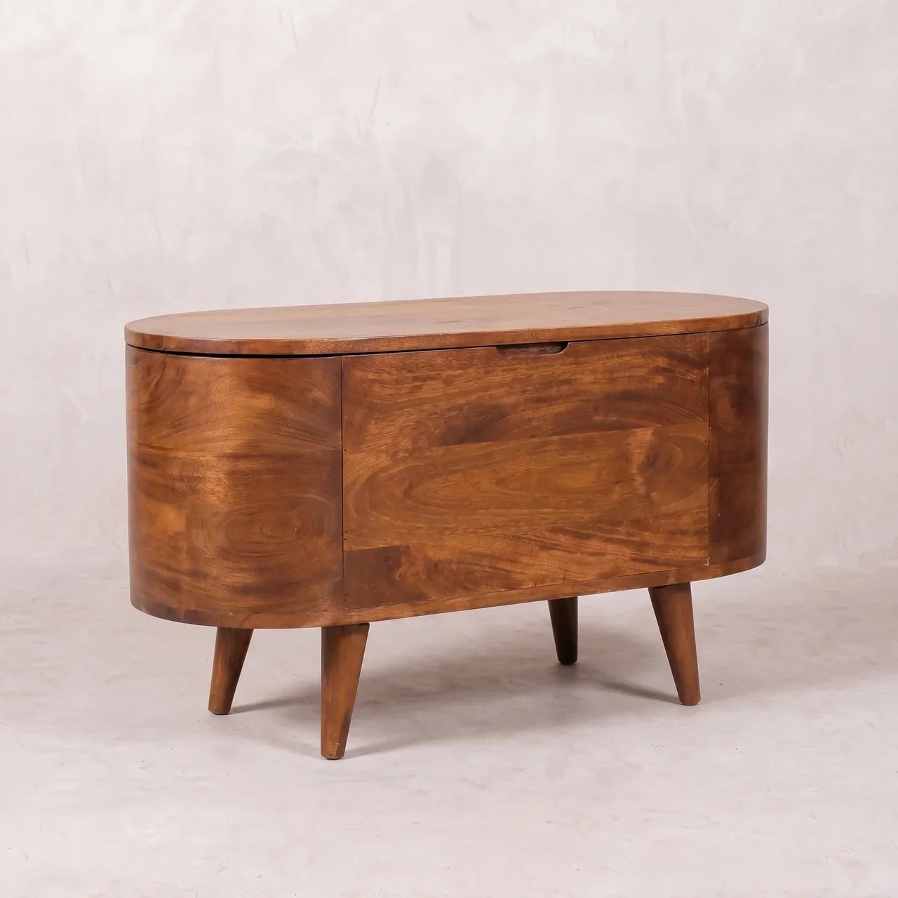 Chestnut Rounded Lid up Blanket Box