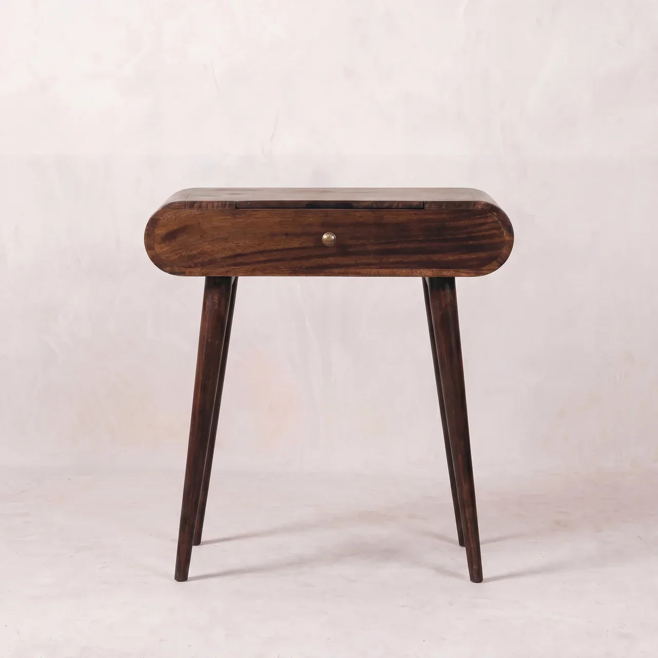 Mini California Walnut Dressing Table with Foldable Mirror