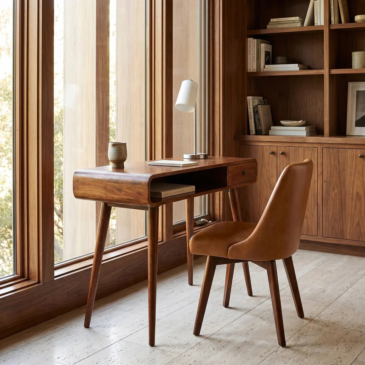Curved Chestnut Writing Desk