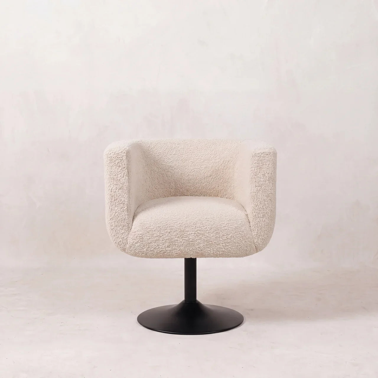 Cream Boucle Swivel Chair