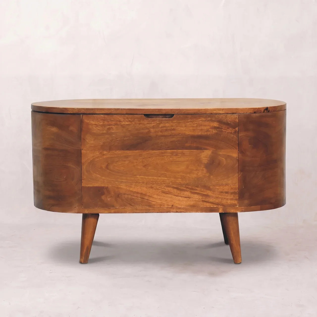Chestnut Rounded Lid up Blanket Box