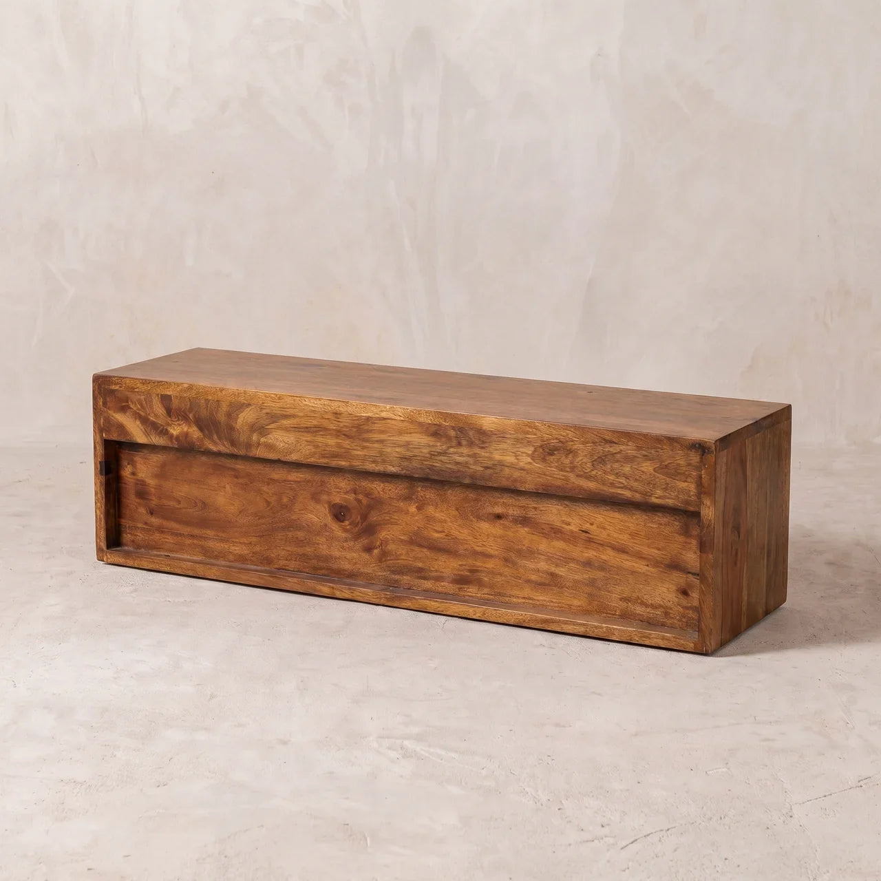Lunar 2 Drawer Chestnut Wall Mounted Media Unit