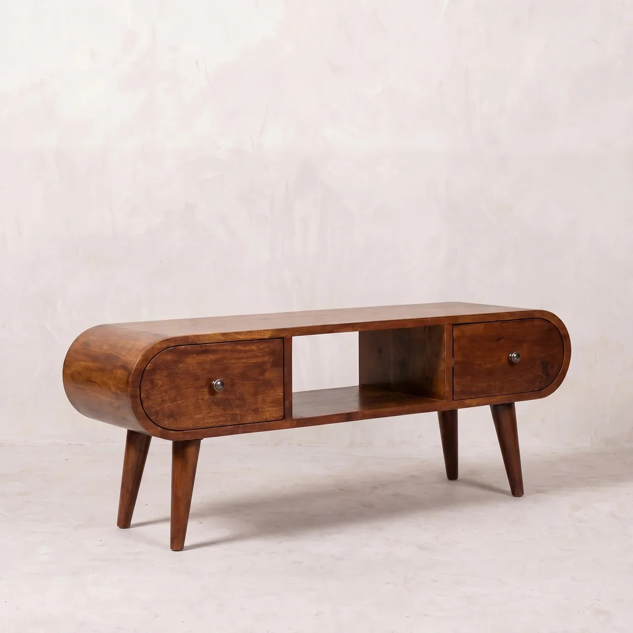 Chestnut Circular TV Unit
