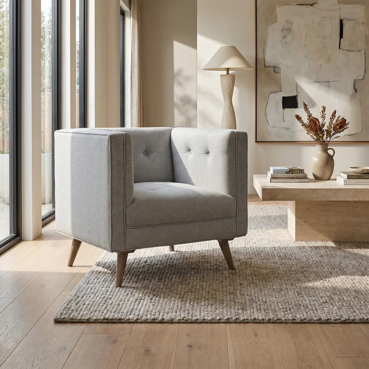 Grey Tweed Armchair