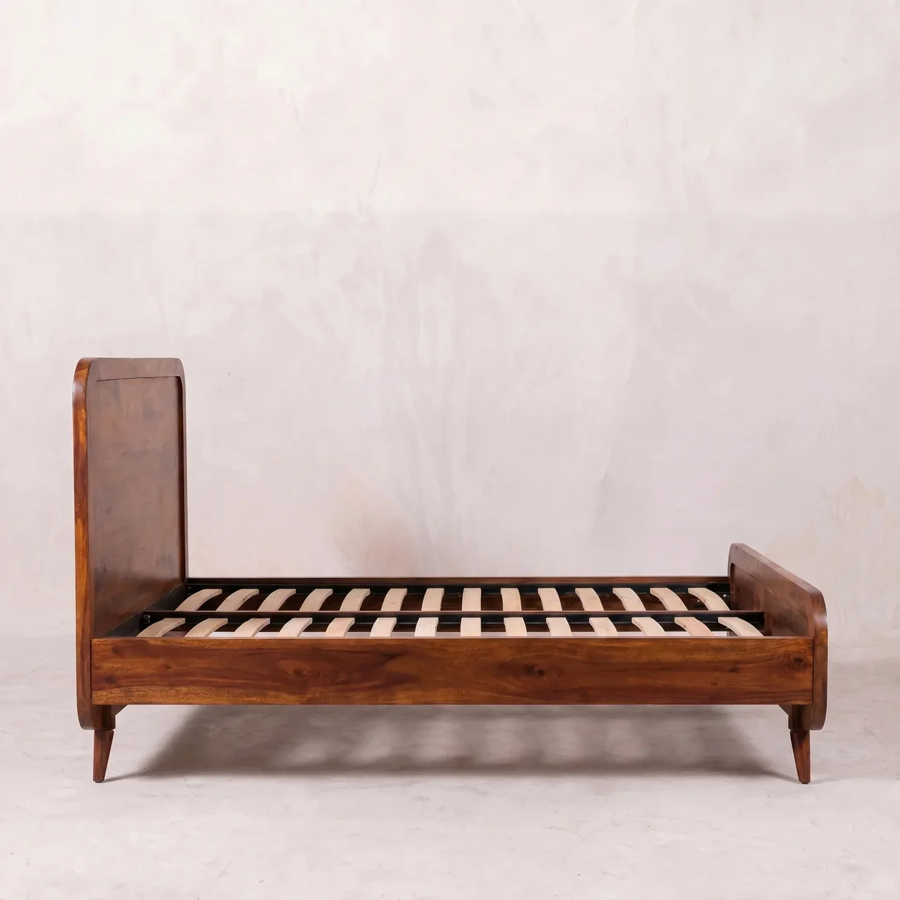 Curved Chestnut Double Bed