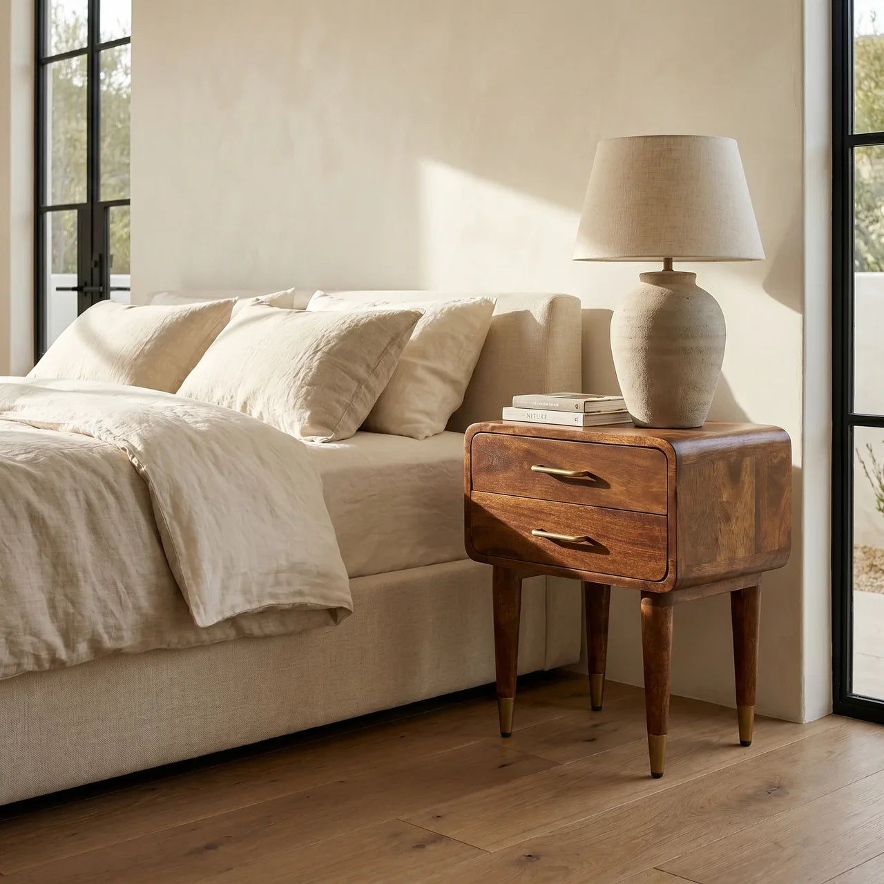 Valenza Two-Drawer Bedside Table