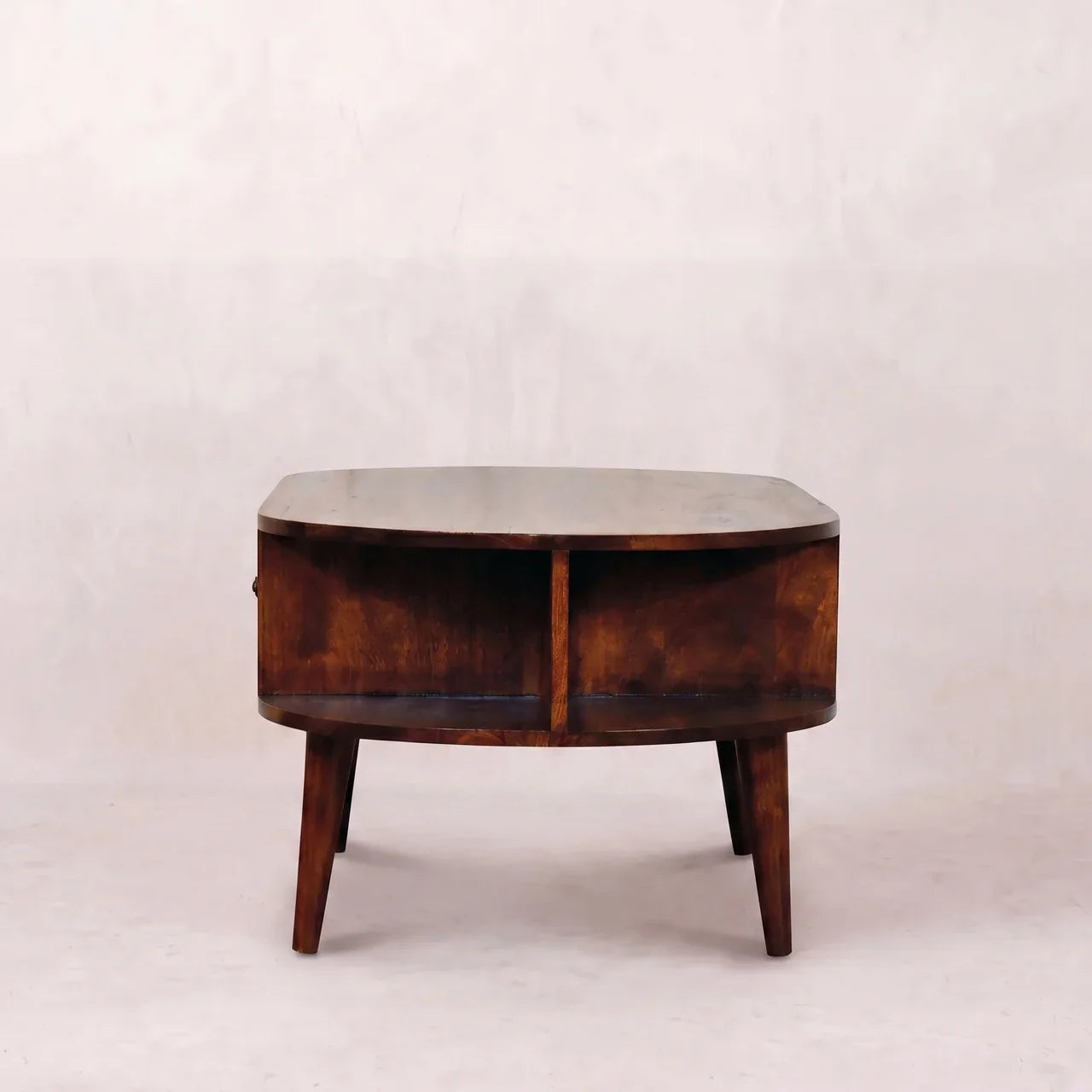 Chestnut Oval Coffee Table with 2 Drawer