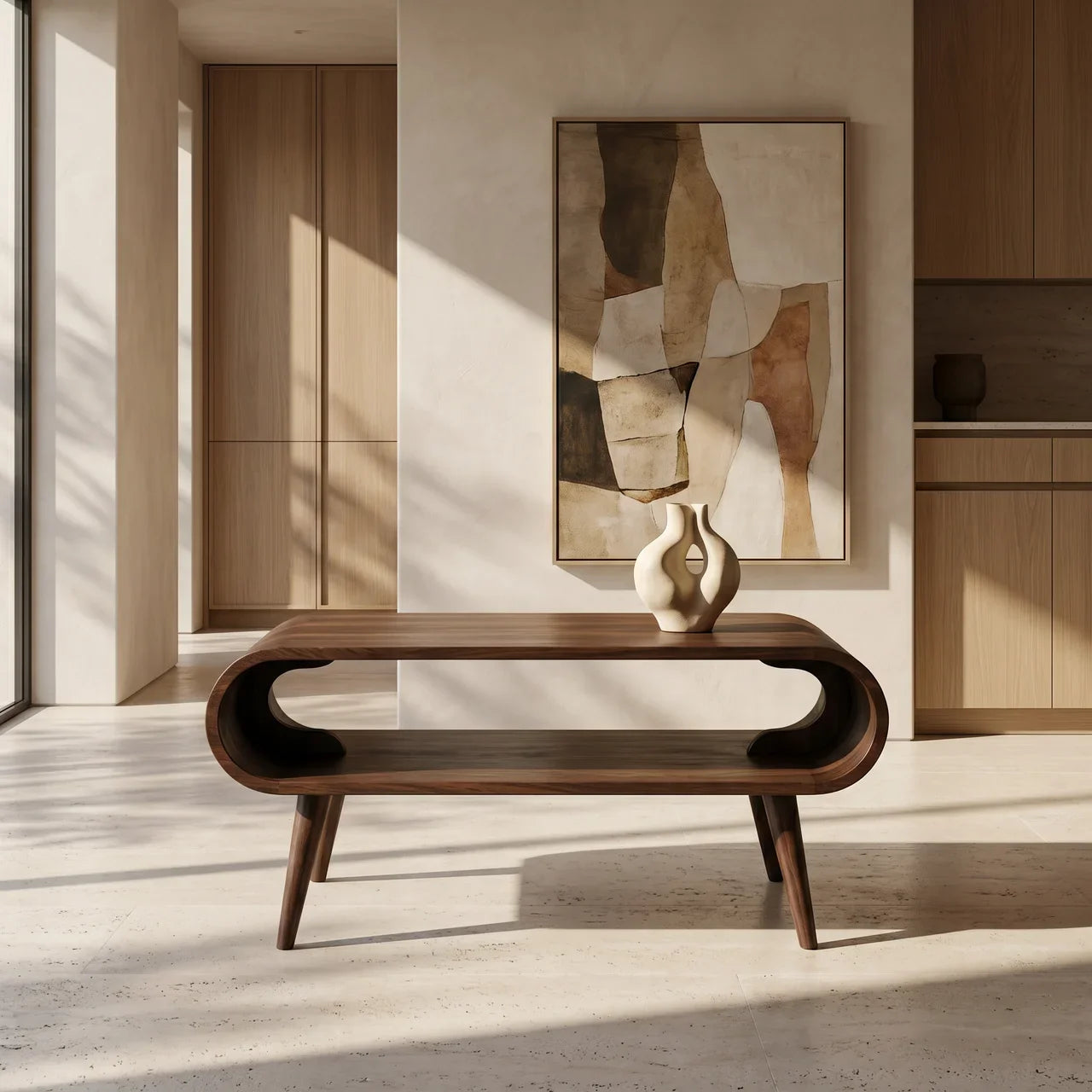 Open California Walnut Coffee Table