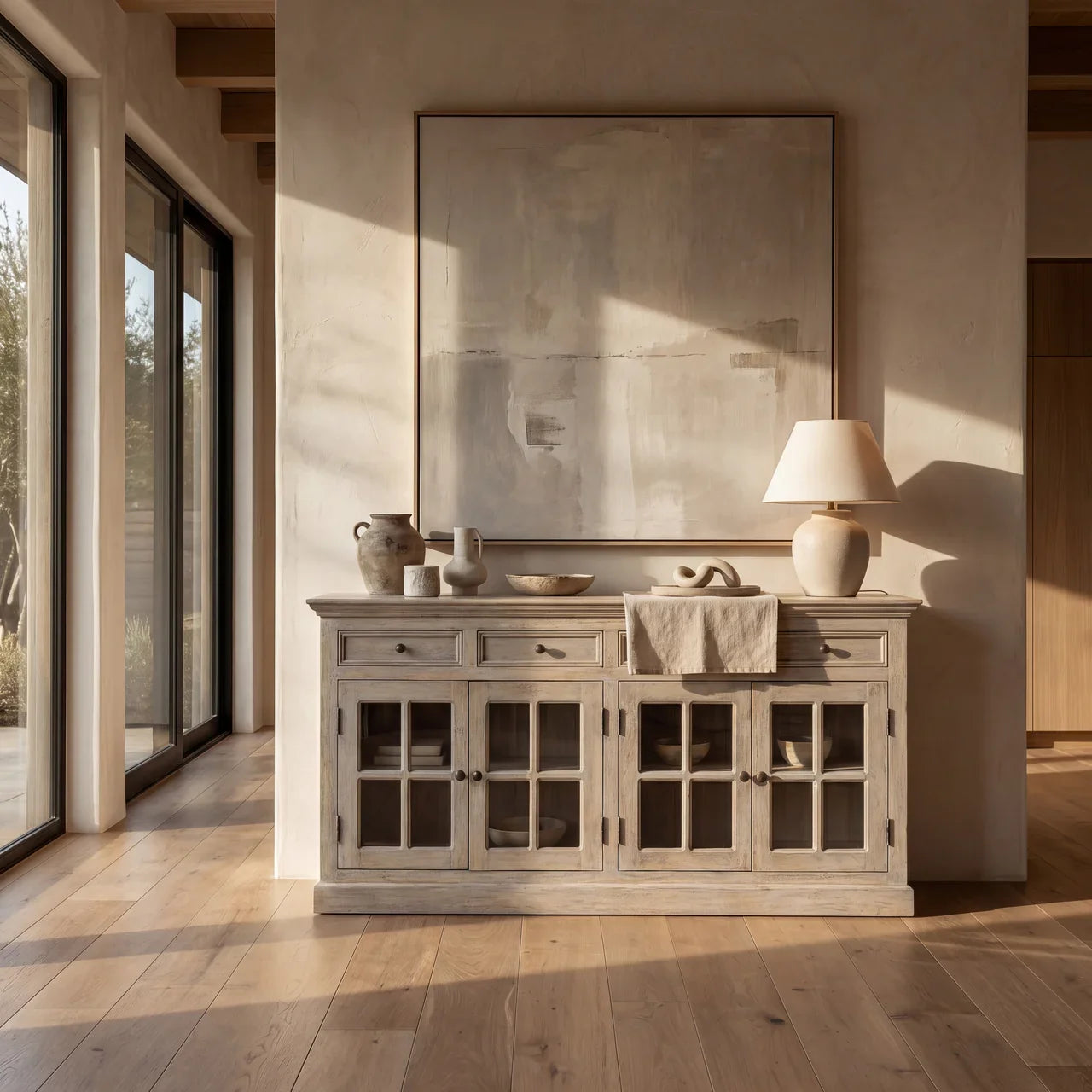Stone Acid Wash Glazed Sideboard