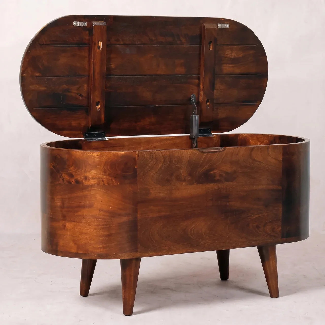California Walnut Rounded Lid up Blanket Box