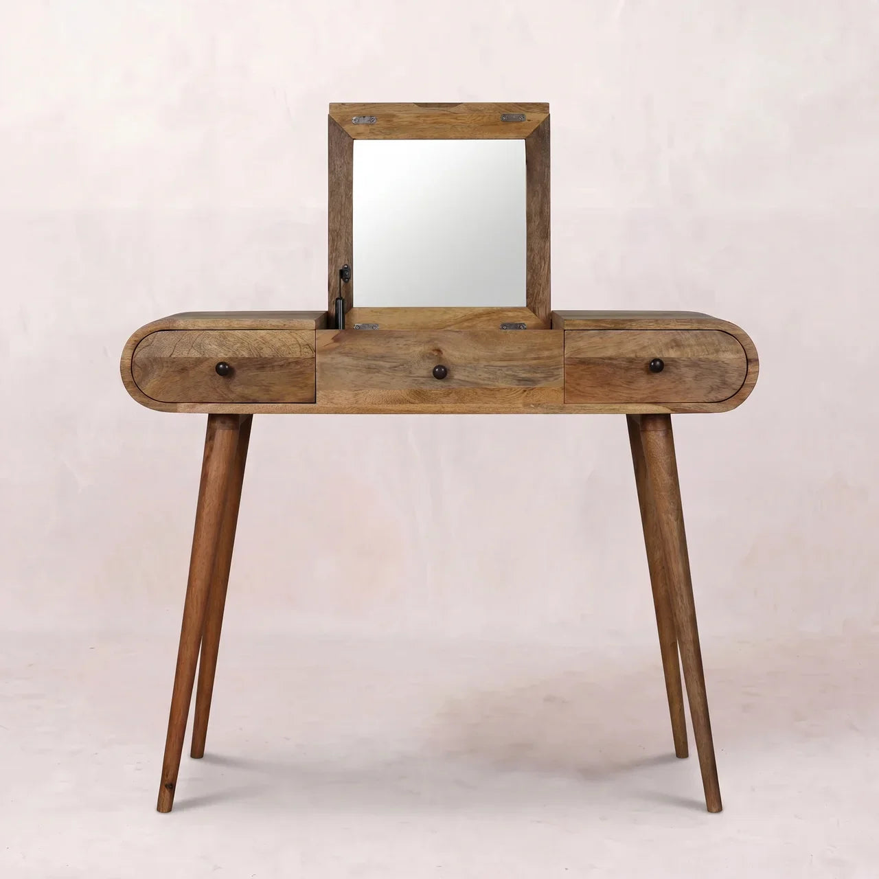 Oak-ish Round Dressing Table