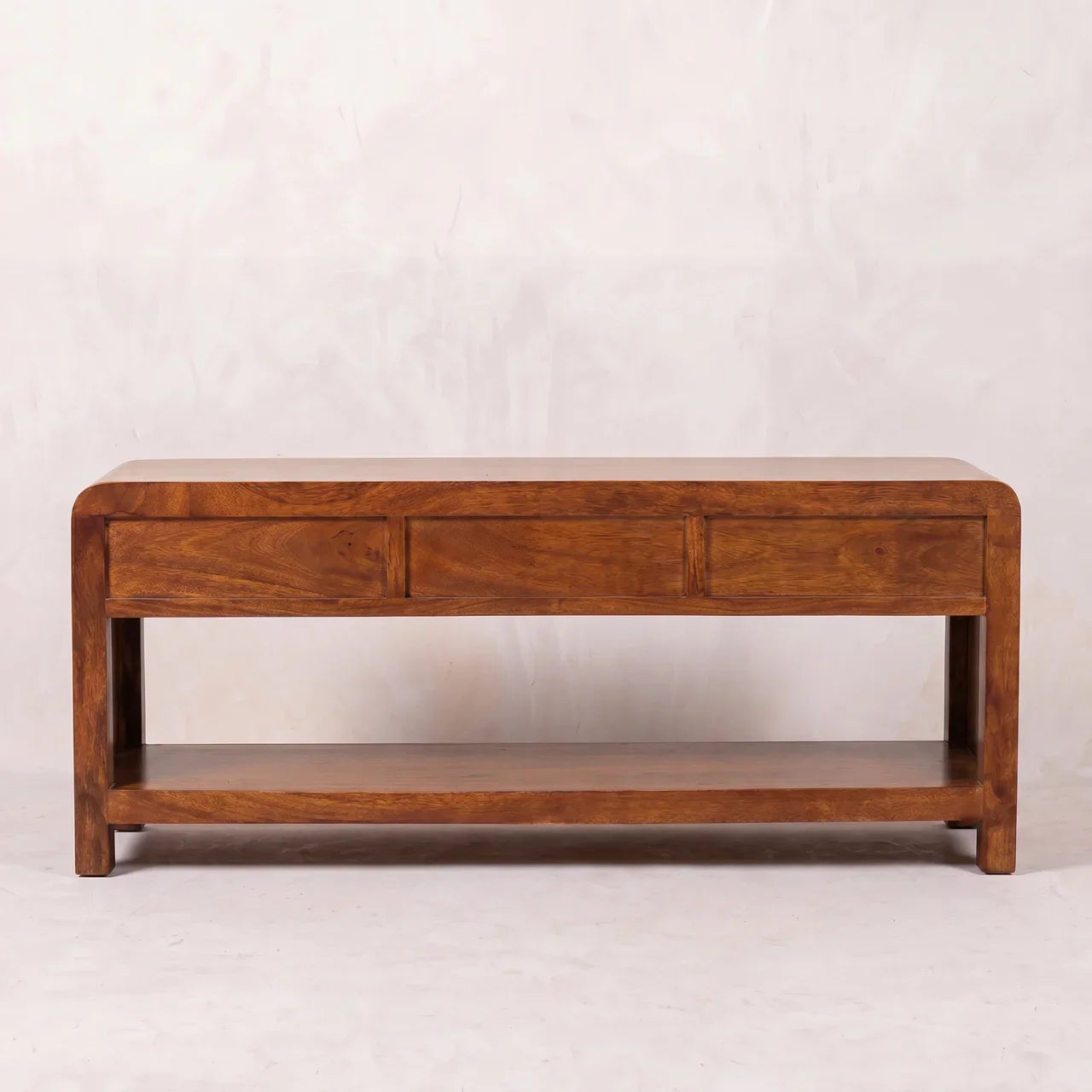 Solid Mango Wood TV Stand in Chestnut